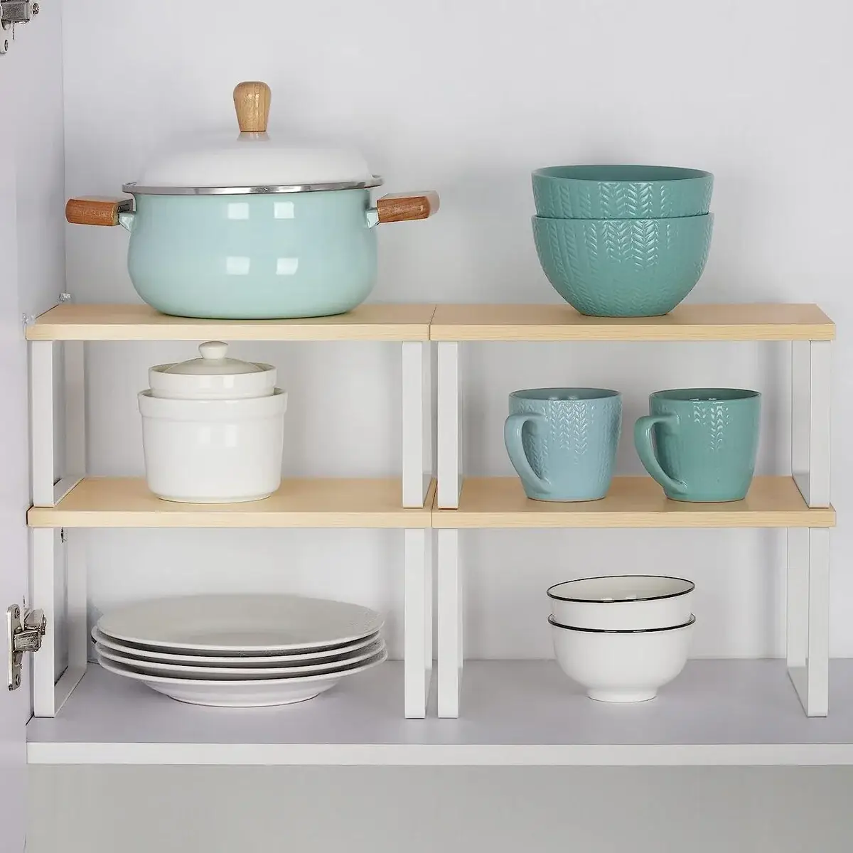 Stackable Kitchen Cabinet Shelves Organizer