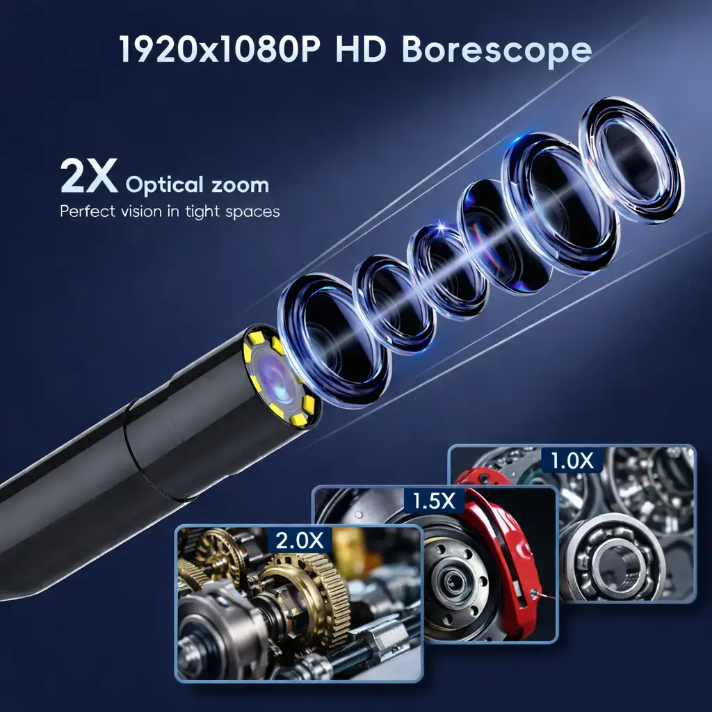 16.5FT Borescope Camera with Light, 4.3