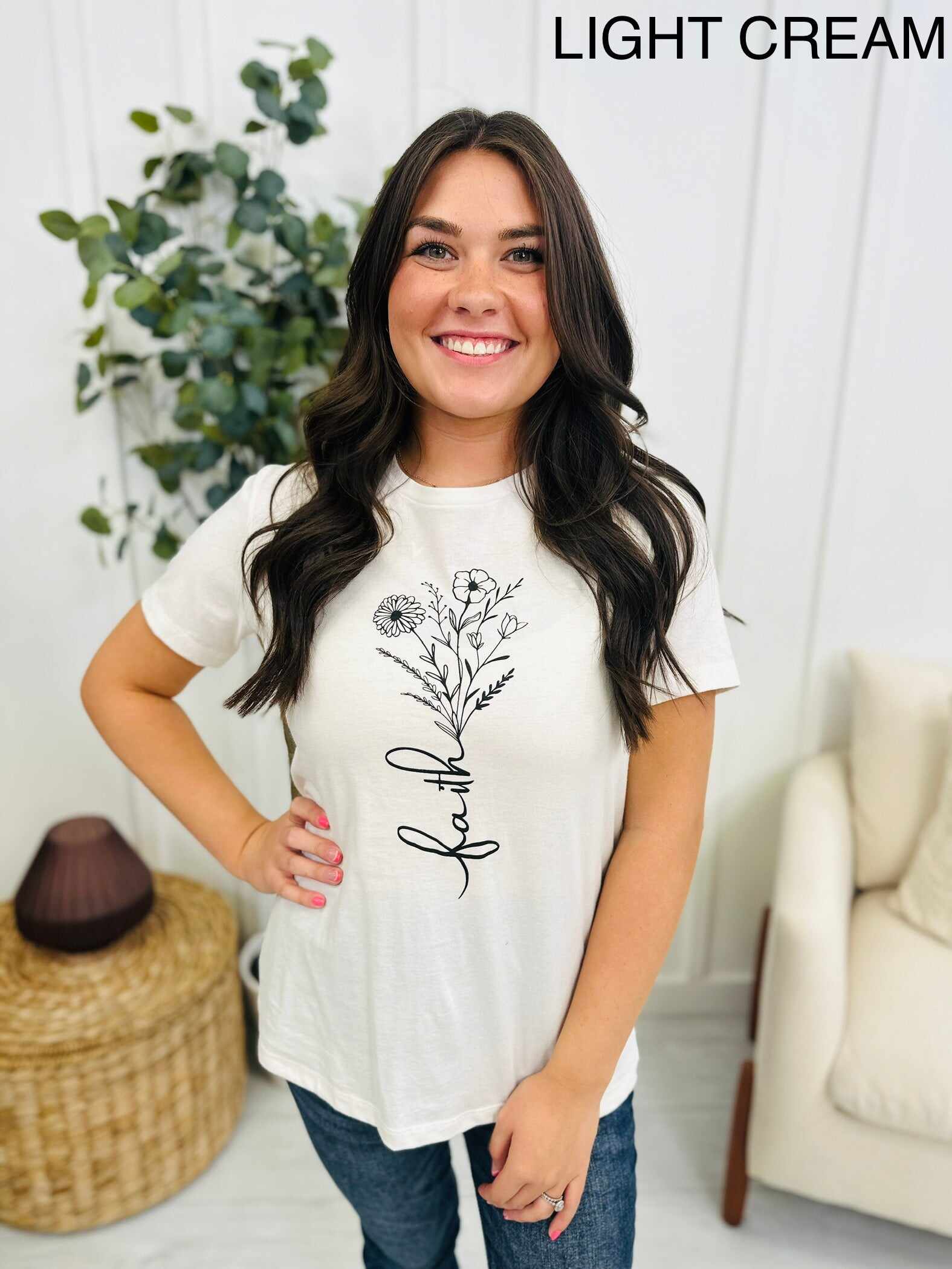 Faith Bouquet Graphic Tee- Multiple Colors!