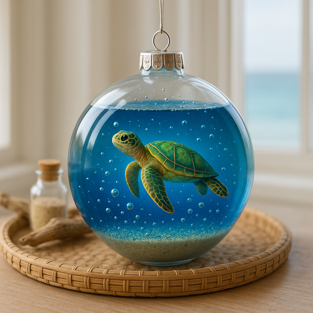 Ocean Whisper Glass Ornament Collection