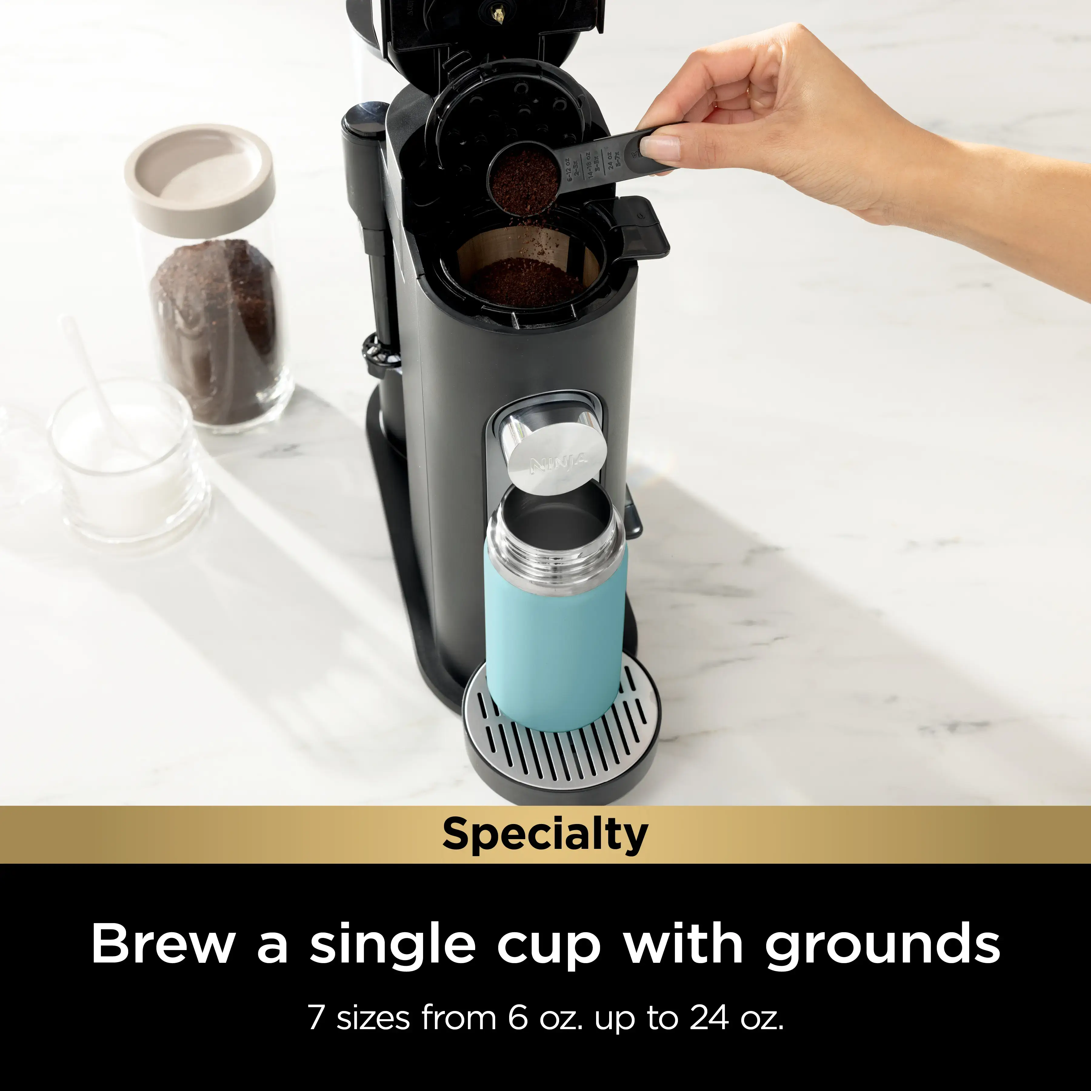 Single-Serve Pods & Grounds Specialty Coffee Maker Black - PB051