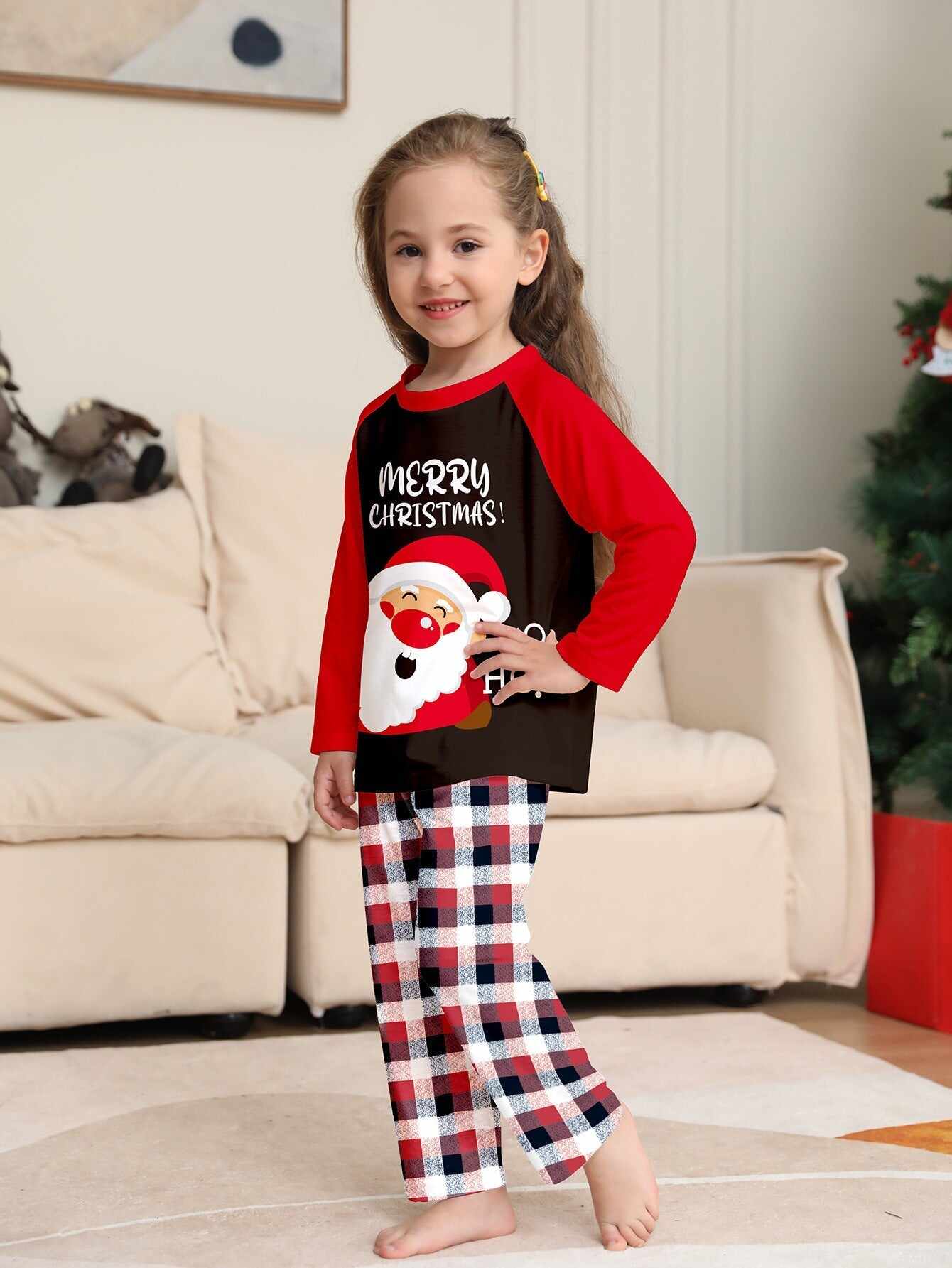 Family Matching Santa Cute Printed Pajama Set