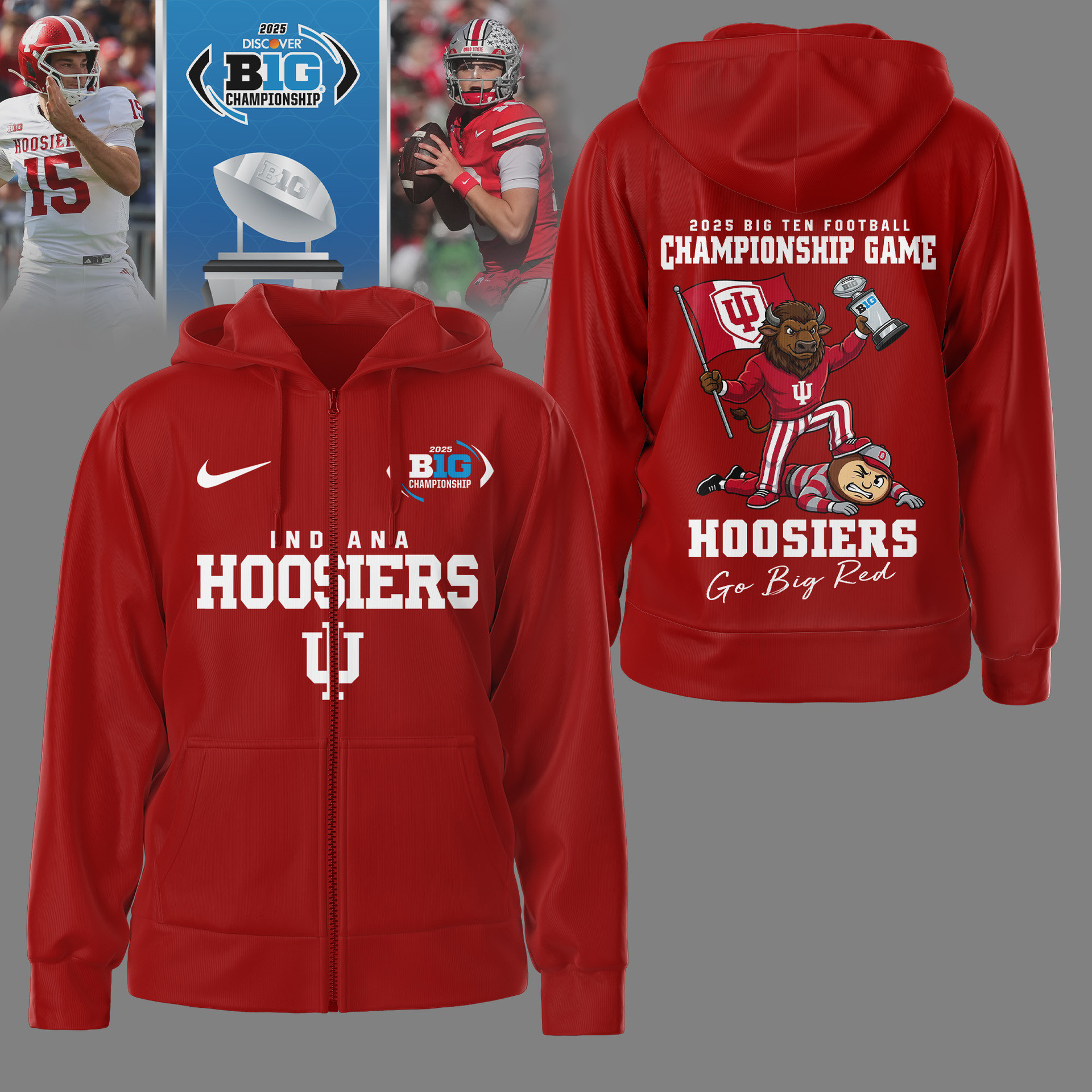 Indiana Hoosiers | Premium NCAA 2025 Big Ten Football Championship Game 3D Shirt NY