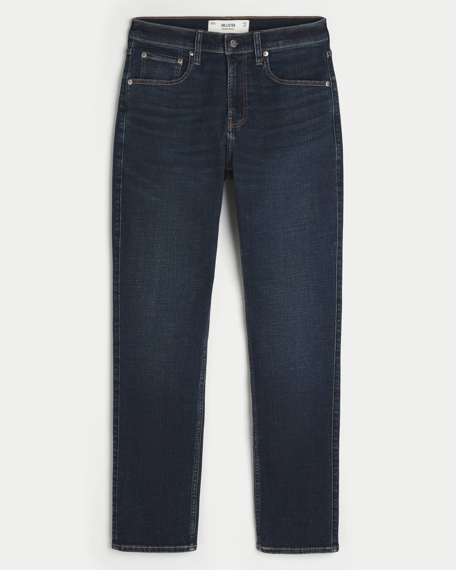 Washed Black Athletic Skinny Jeans