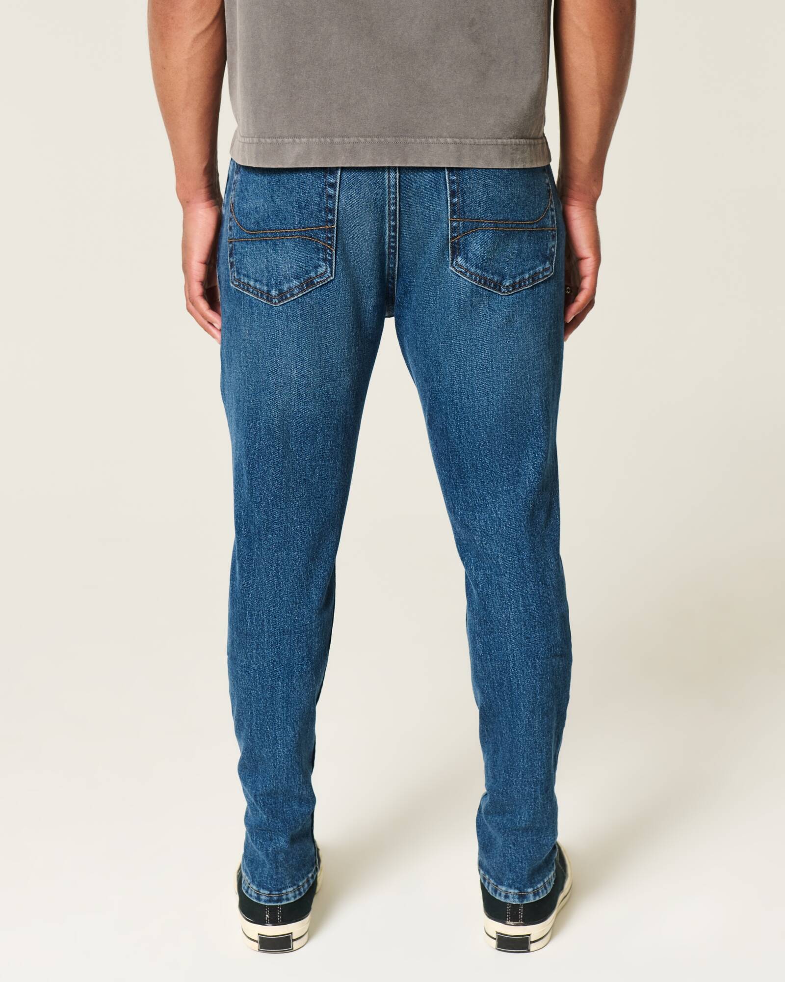 Washed Black Athletic Skinny Jeans