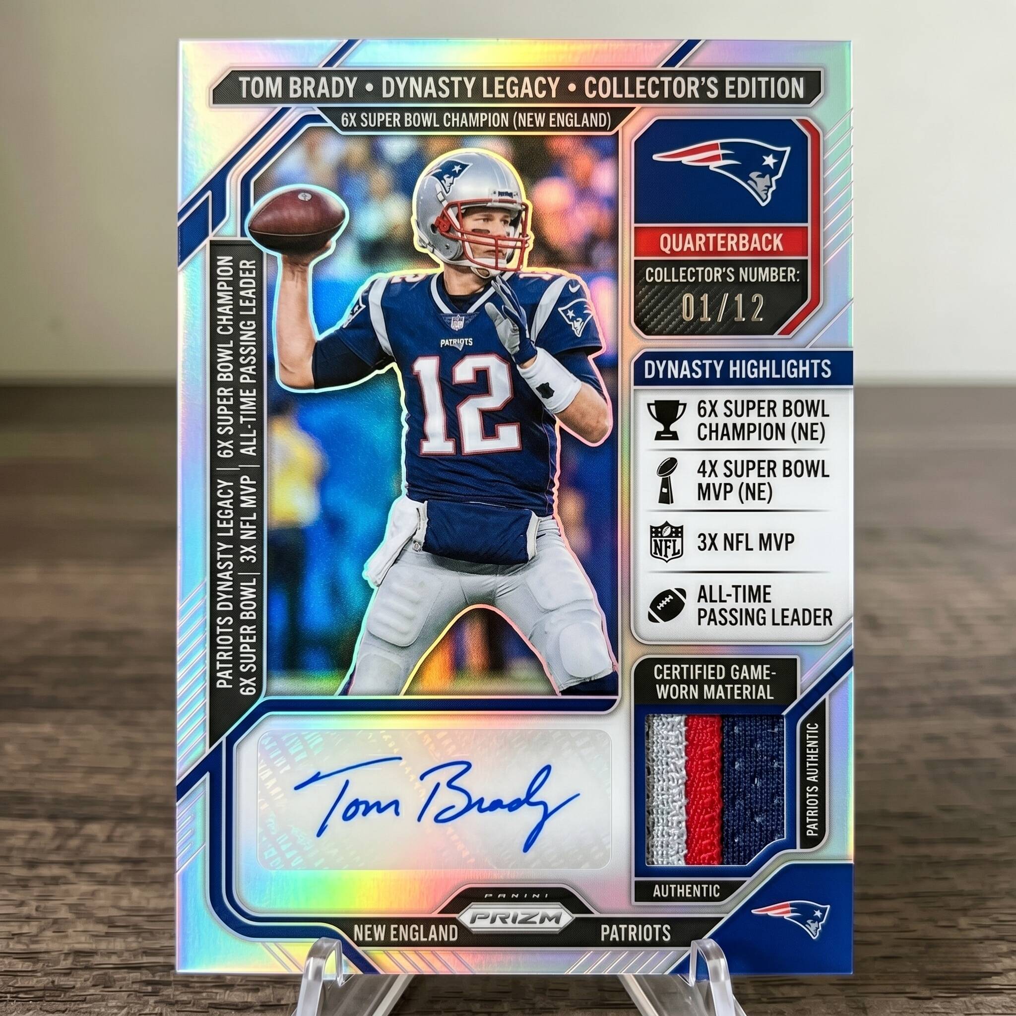 Patriots Dynasty Auto Patch Prizm Card Set - Brady & Gronkowski 🏈