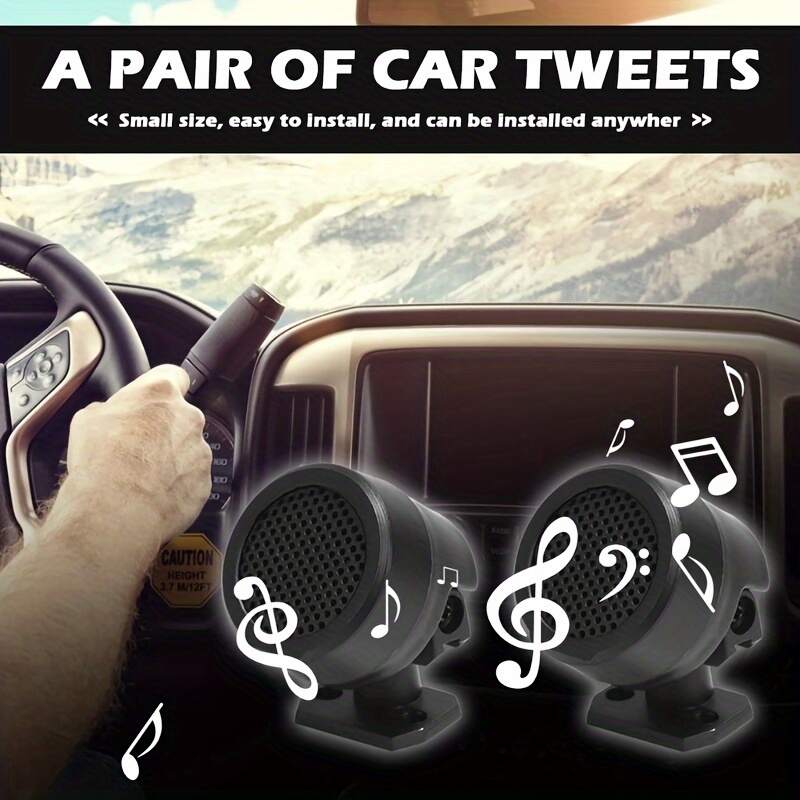 2pcs Car Tweeter Speakers Pre-wired Dome Audio System Super Loud Tweeter Speakers Auto Car Electronic Accessories