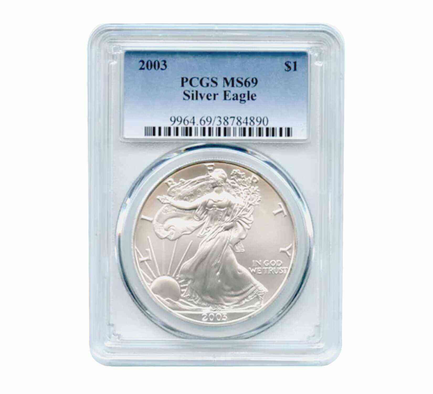 2003 $1 American Silver Eagle MS69 PCGS