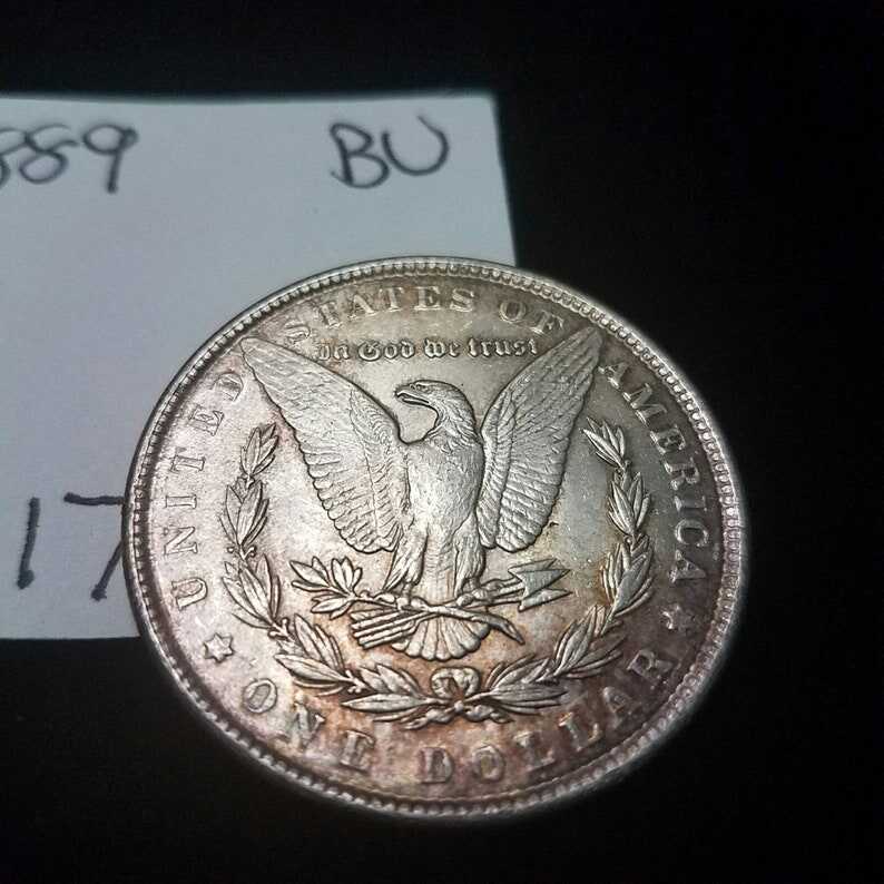 1889 Morgan Silver Dollar Brilliant Uncirculated - BU - Rainbow toned Lot#117.