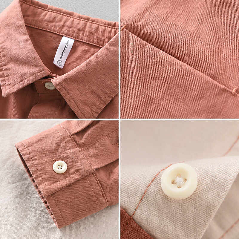 Stitching Long-sleeved Shirt Men's Shirt