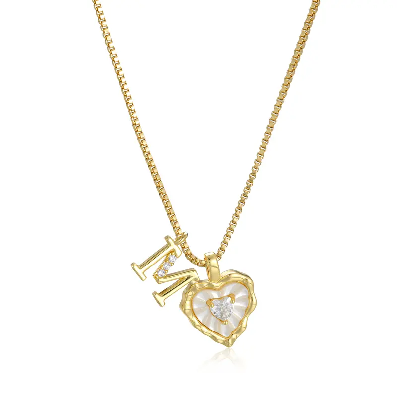 🔥Last Day 69% OFF ✨Gold Shell Heart CZ A-Z Initial Necklace, Valentine's Day Jewelry Gift