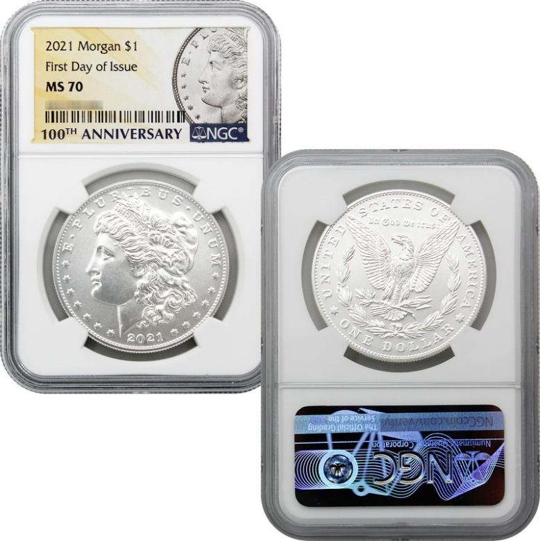 2021 Morgan & Peace Silver Dollar 6 Coin Set NGC MS70 Centennial Label (Buy individually or as a set)
