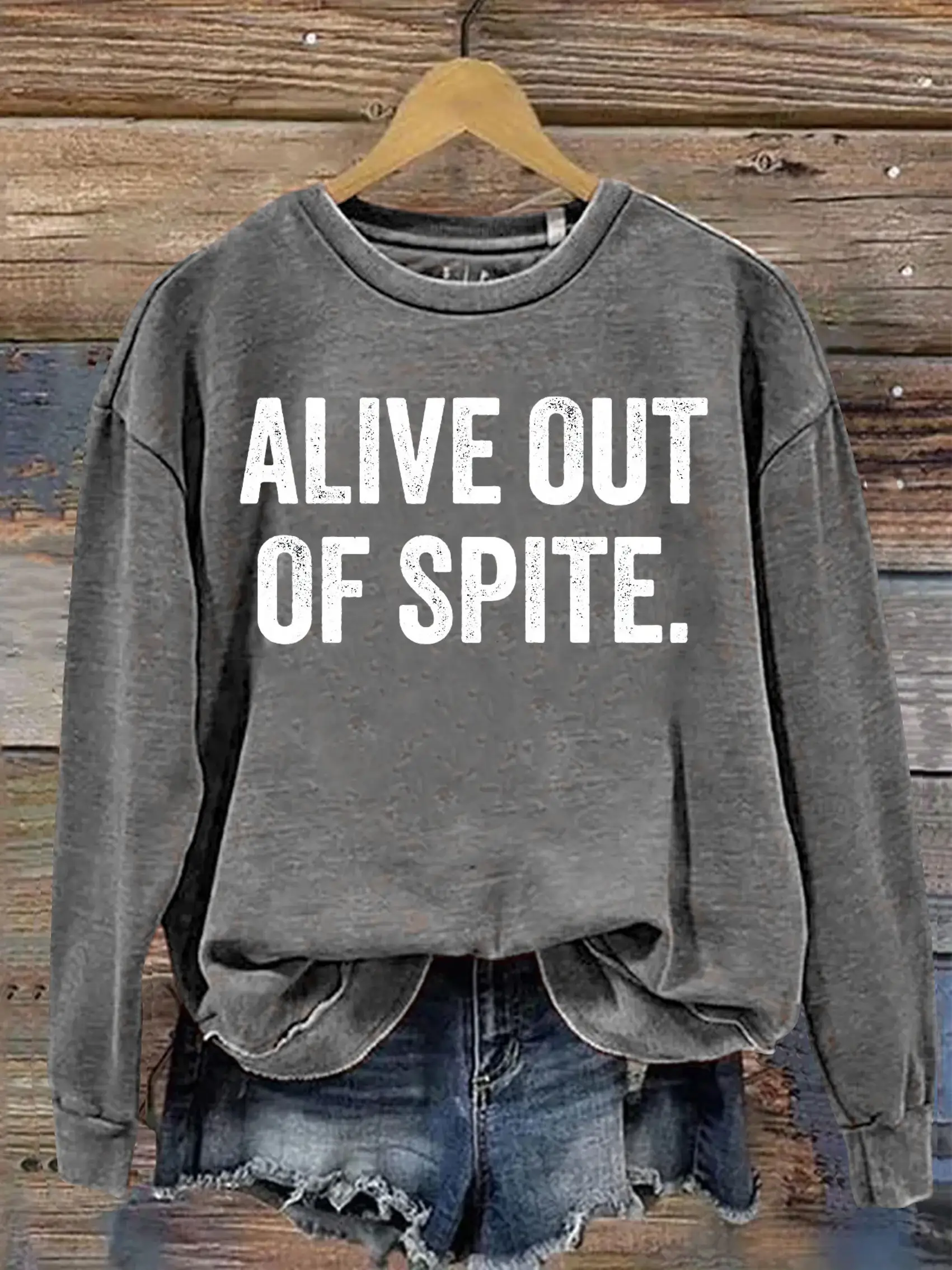 Alive Out Of Spite Mental Health Awareness Art Print Casual Sweatshirt