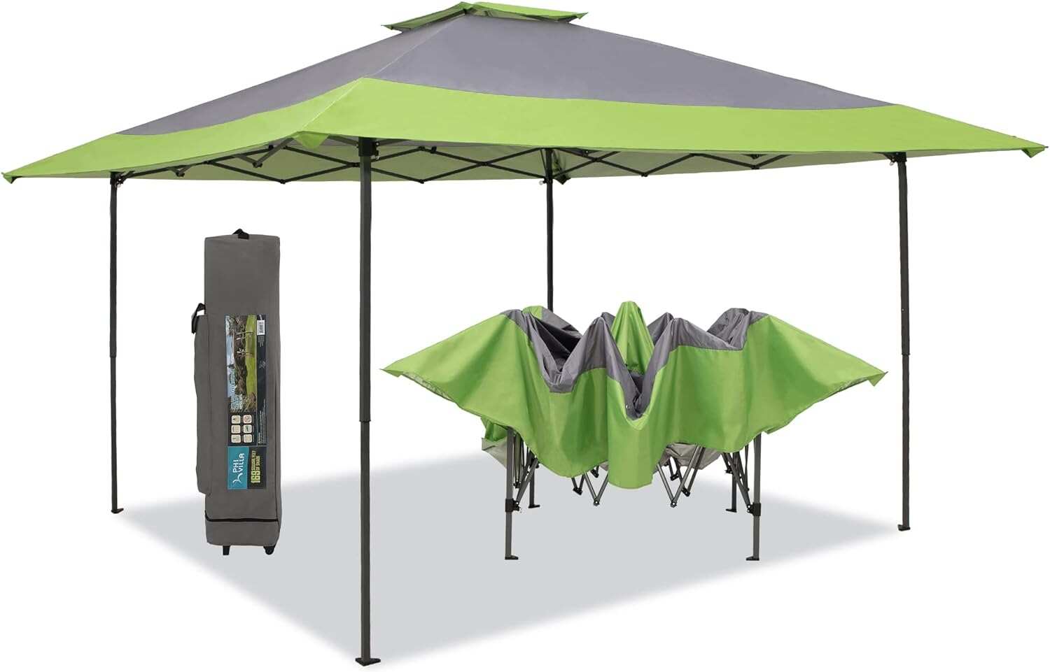 PHI VILLA Outdoor Pop up Canopy 10'x10' Tent Camping Sun Shelter-Series Party Tent, 100 Sq. Ft of Shade (Blue)