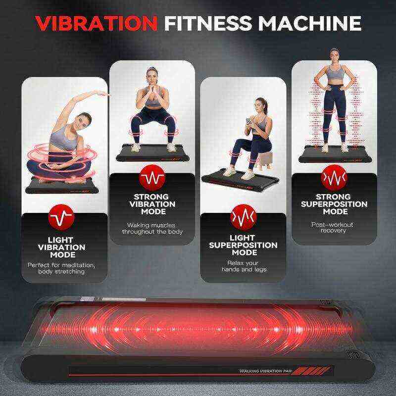 Walking Vibration Pad P1,Vibrating Plate, Remote Control & APP, Lightweight Under Desk Treadmills For Home & Office,Servo Motor Technology, 3 in 1 Portable Walking Pad Treadmill, 22 Lbs Fitness Equipment
