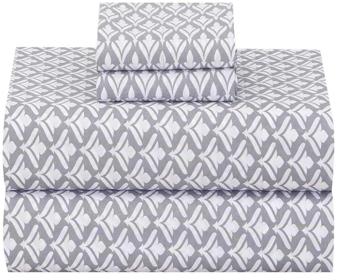 [Gray]100% Cotton Sheets - Soft & Breathable Sheet Set - 4 Pieces