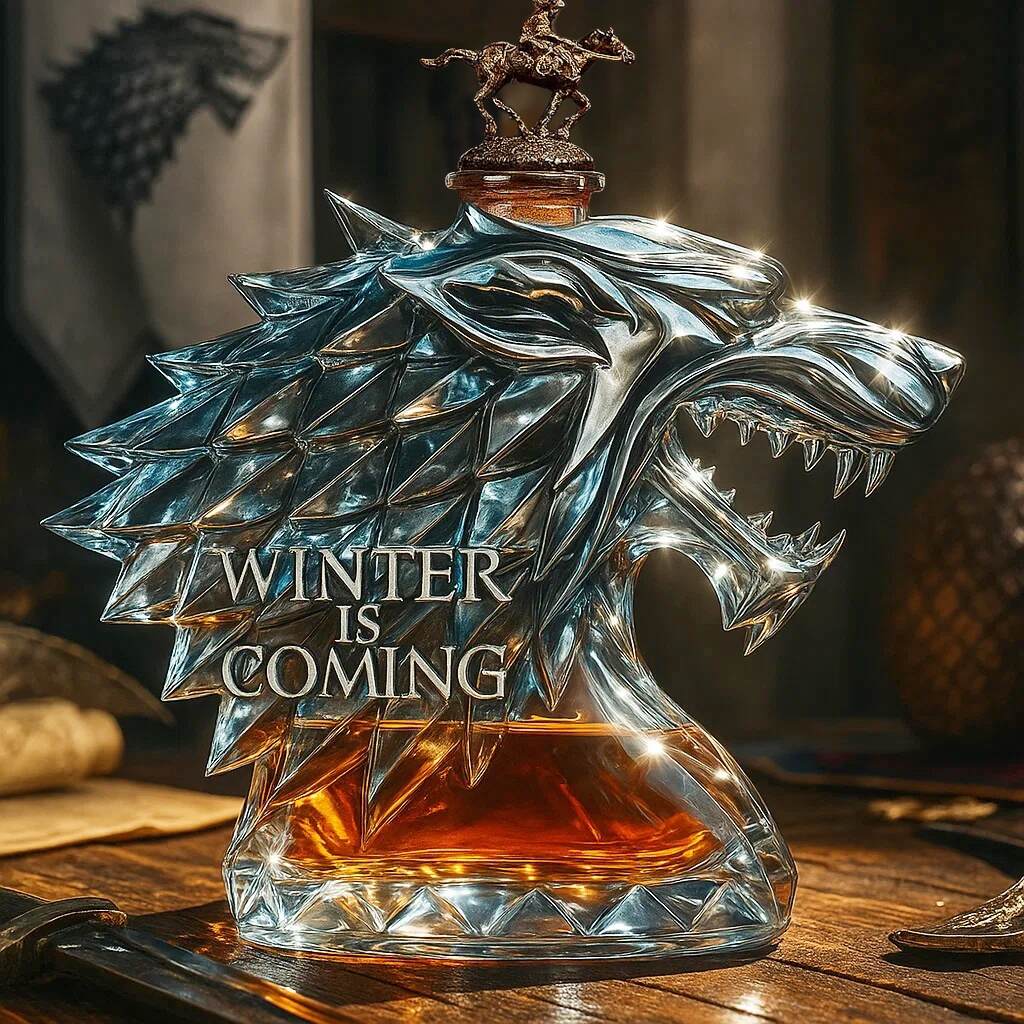 Game of Thrones House Stark whiskey bottle