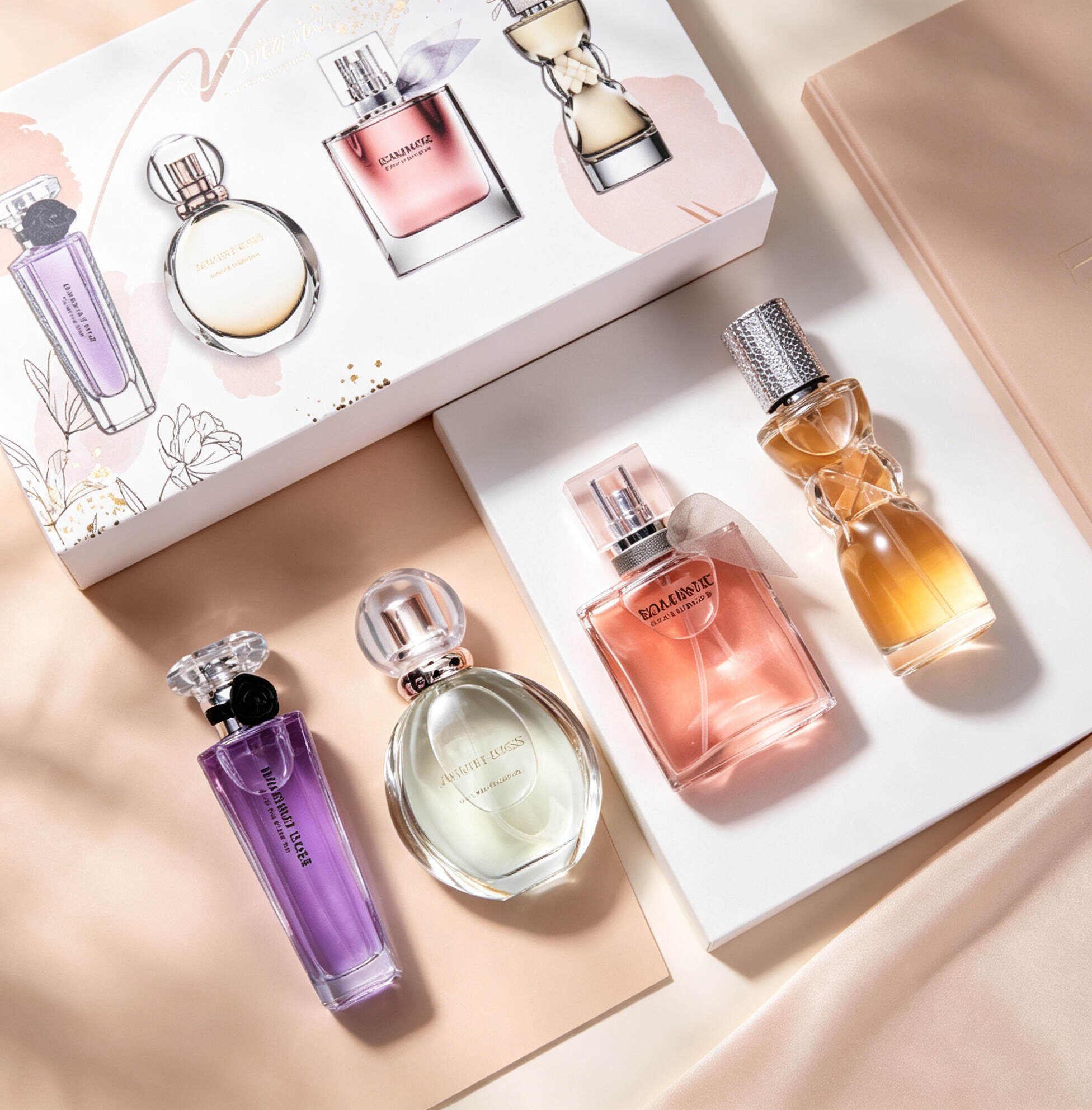 4 pcs 25ml Floral Women Eau de Parfum Gift Set,Aesthetic Perfume Box Gift