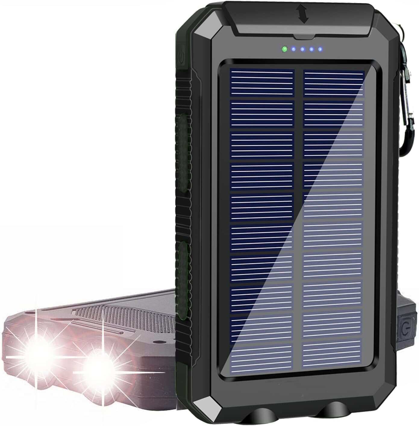 YELOMIN Solar Charger, 38800mAh Portable Solar Power Bank, Waterproof Battery Pack for Outdoor Activities, Camping External Backup Power Charger Dual USB 5V Outputs/LED Flashlights