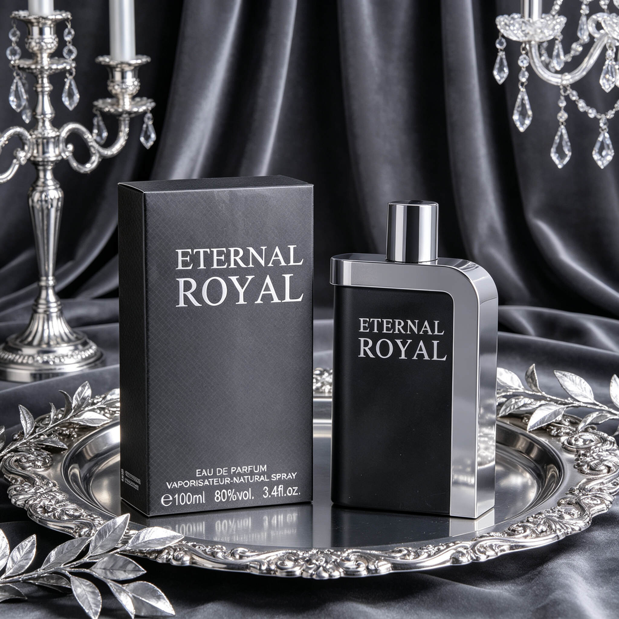 Eternal Royal Men Eau de Parfum 100ml, Gold & Silver Cologne Bottle