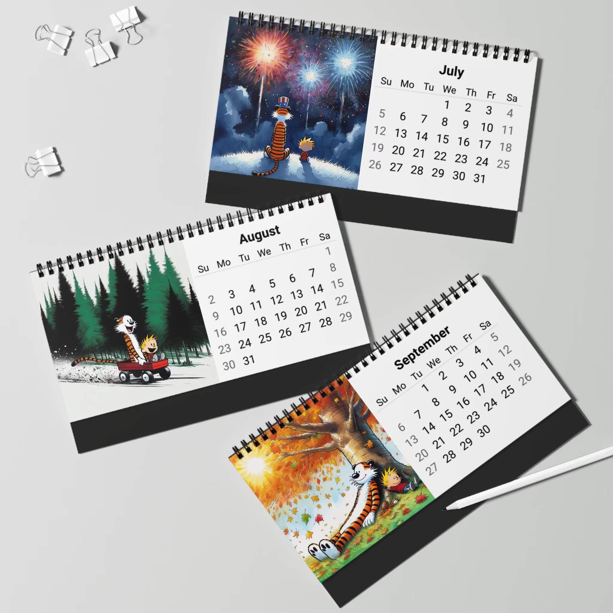A Year With Calvin & Hobbes Desktop Calendar