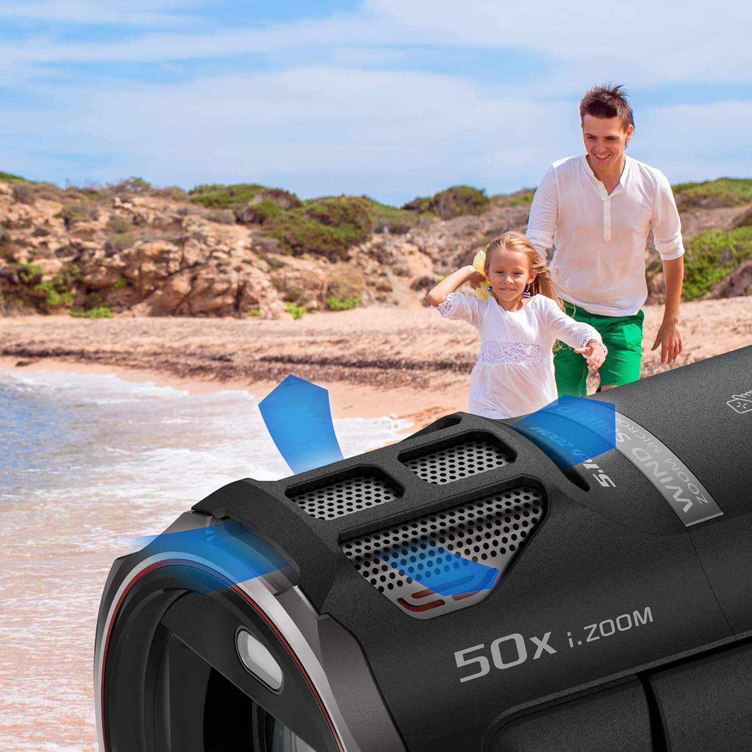 Panasonic Full HD Video Camera Camcorder HC-V180K, 50X Optical Zoom, 1/5.8-Inch BSI Sensor, Touch Enabled 2.7-Inch LCD Display (Black)