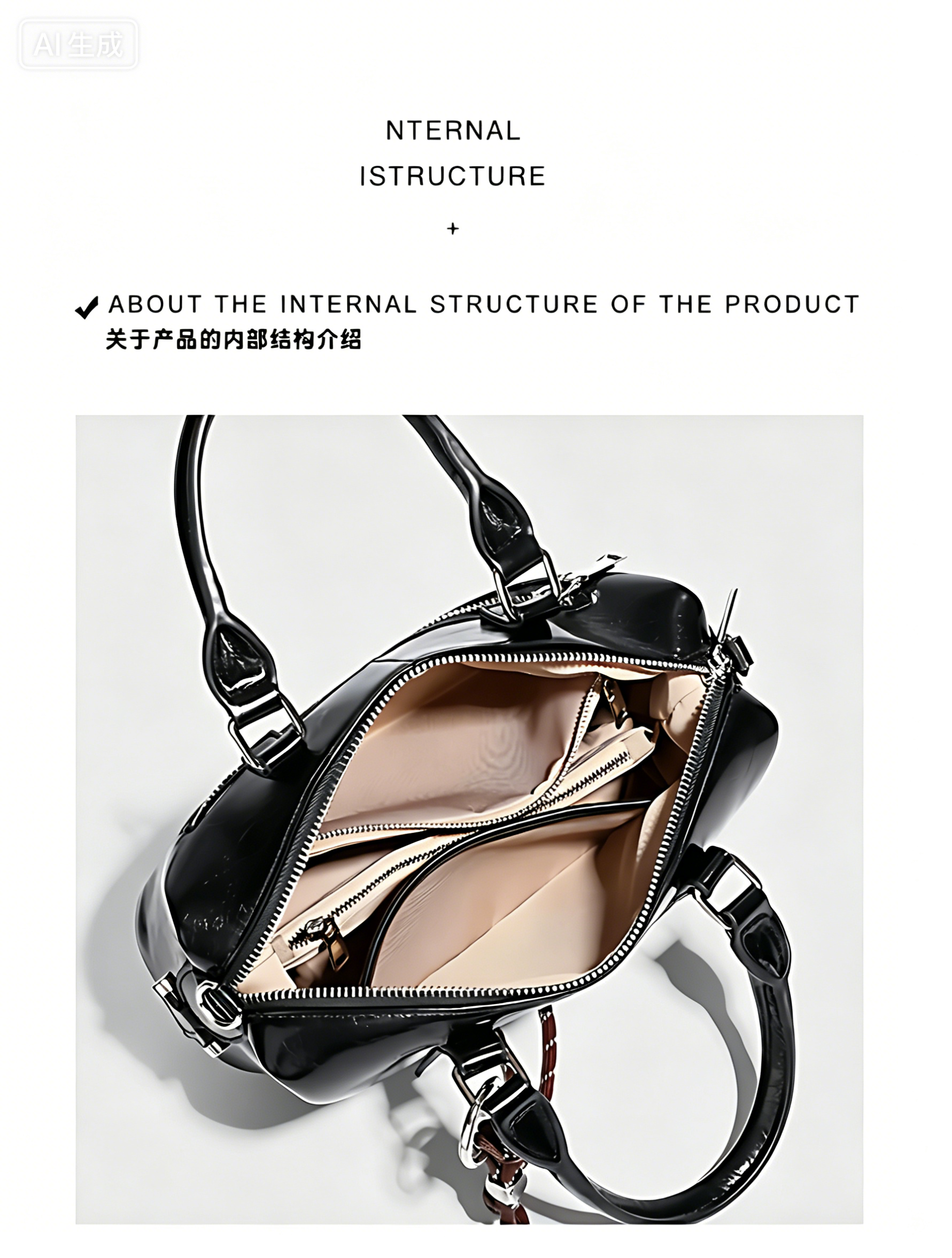 Fashionable womenbag with cowhide leather