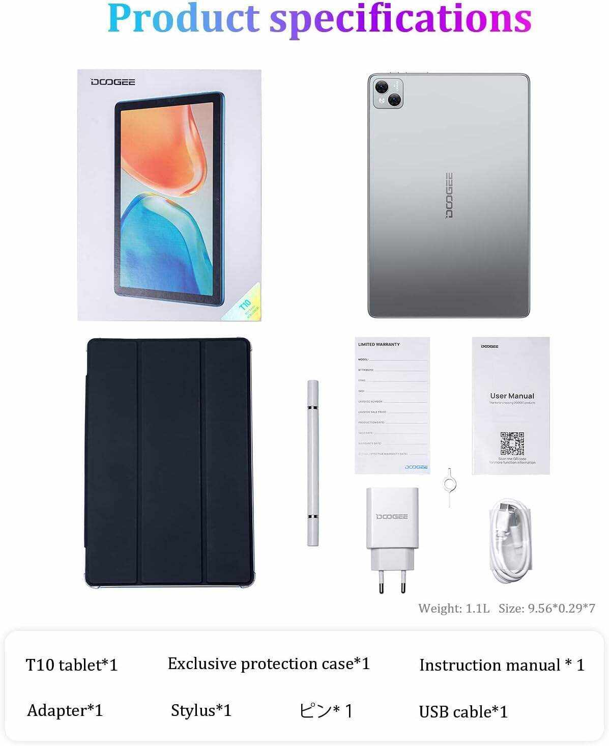 T10 Android Tablet 2K HD 10.1 inch, 15GB RAM 128GB ROM(TF 1TB), Octa-Core Android 12 OS, Battery 8300mAh, 2.4/5G WiFi&Bluetooth 5.0, 13MP+8MP Camera, TÜV Low Bluelight Tablet for Kids (Silvery)