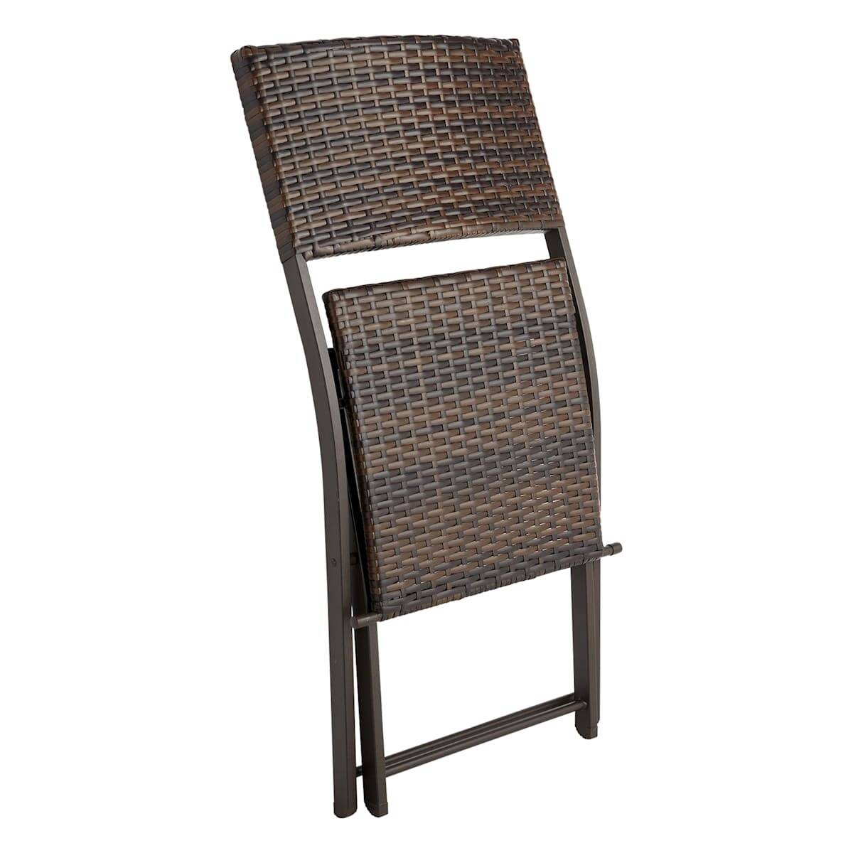 Hampton Wicker Patio Folding Chair, Brown