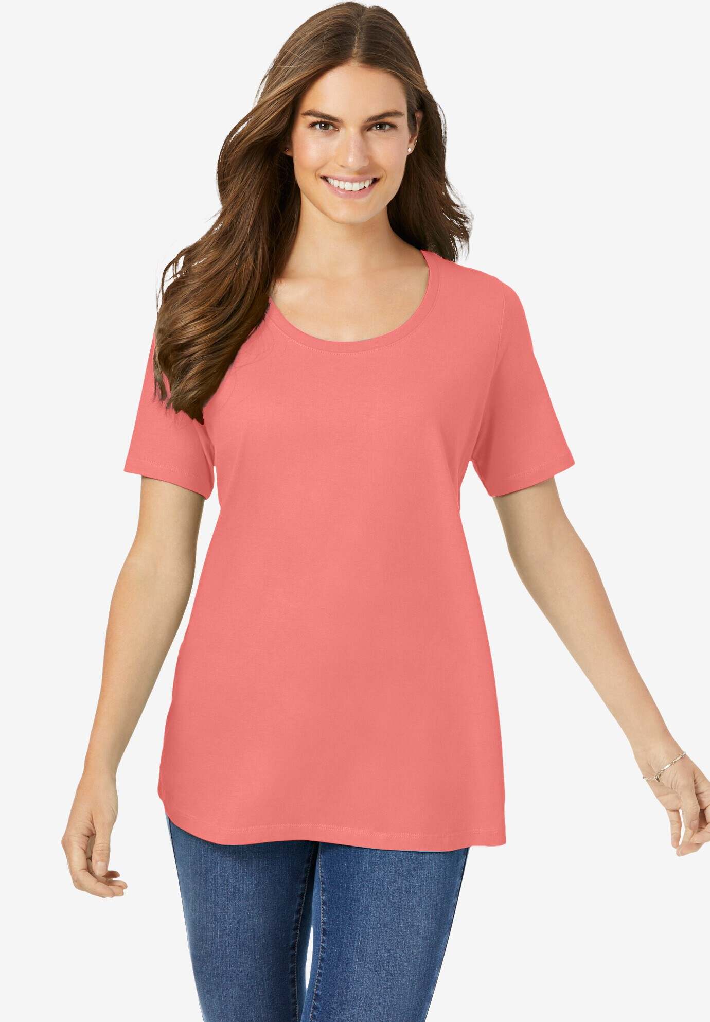Perfect Short-Sleeve Scoopneck Tee