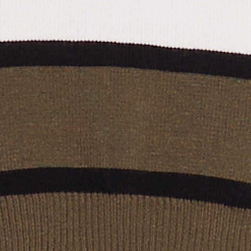 Striped Polo Collar Frayed Hem Crop Sweater