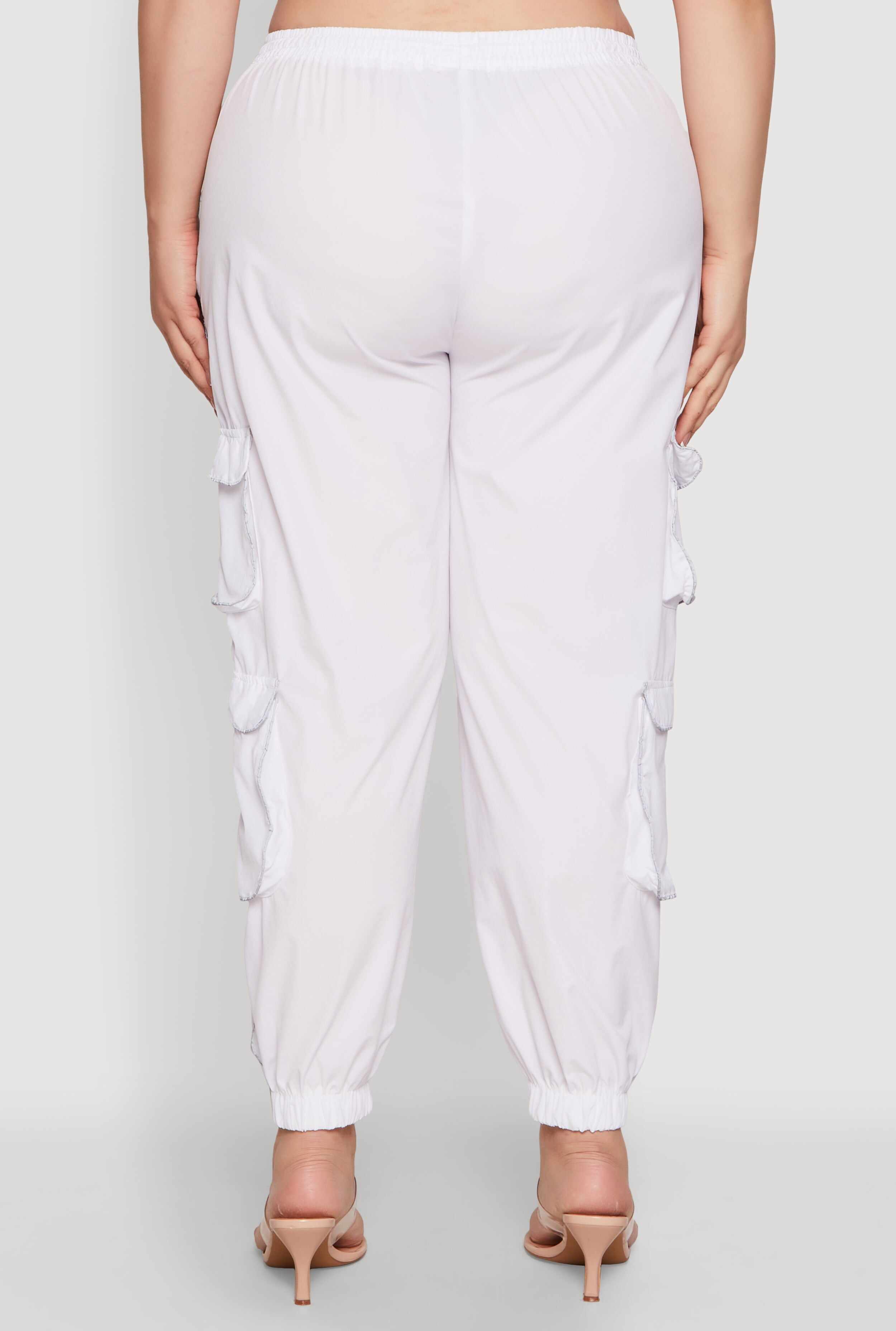 Plus Size Drawstring Cargo Pocket Joggers