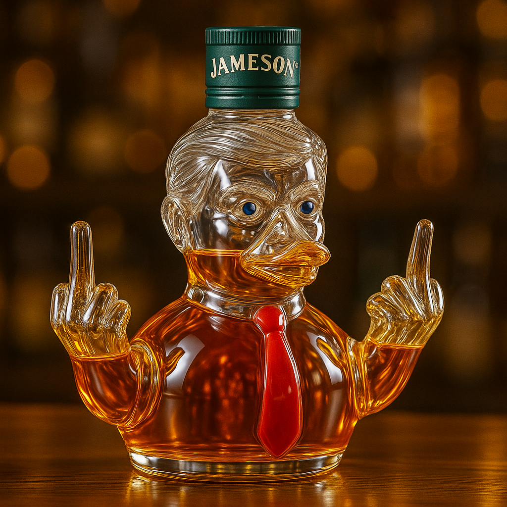 Funny Middle Finger Whiskey Bottle