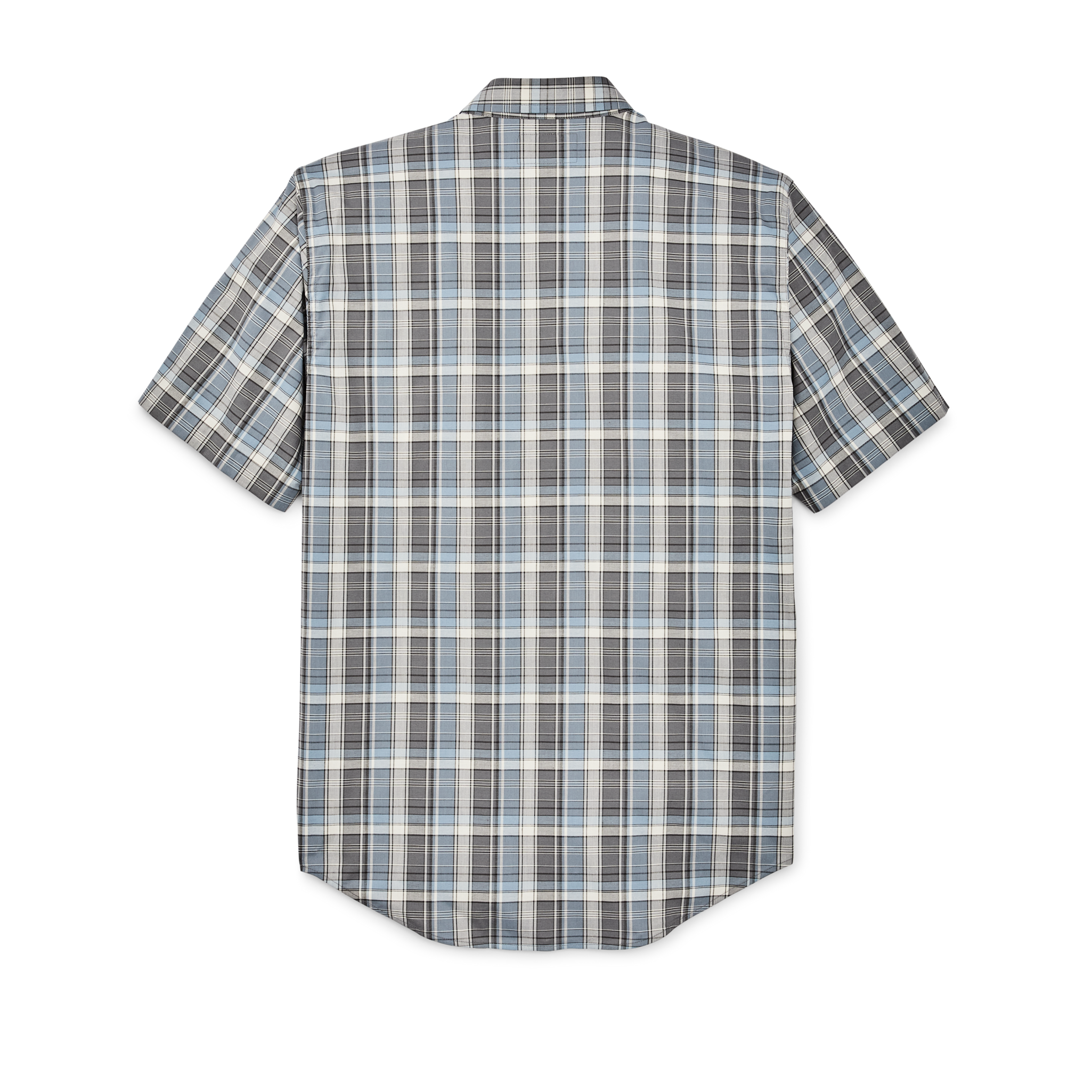 Twin Lakes Short Sleeve Sport Shirt - Gray / Blue / Cream Plaid