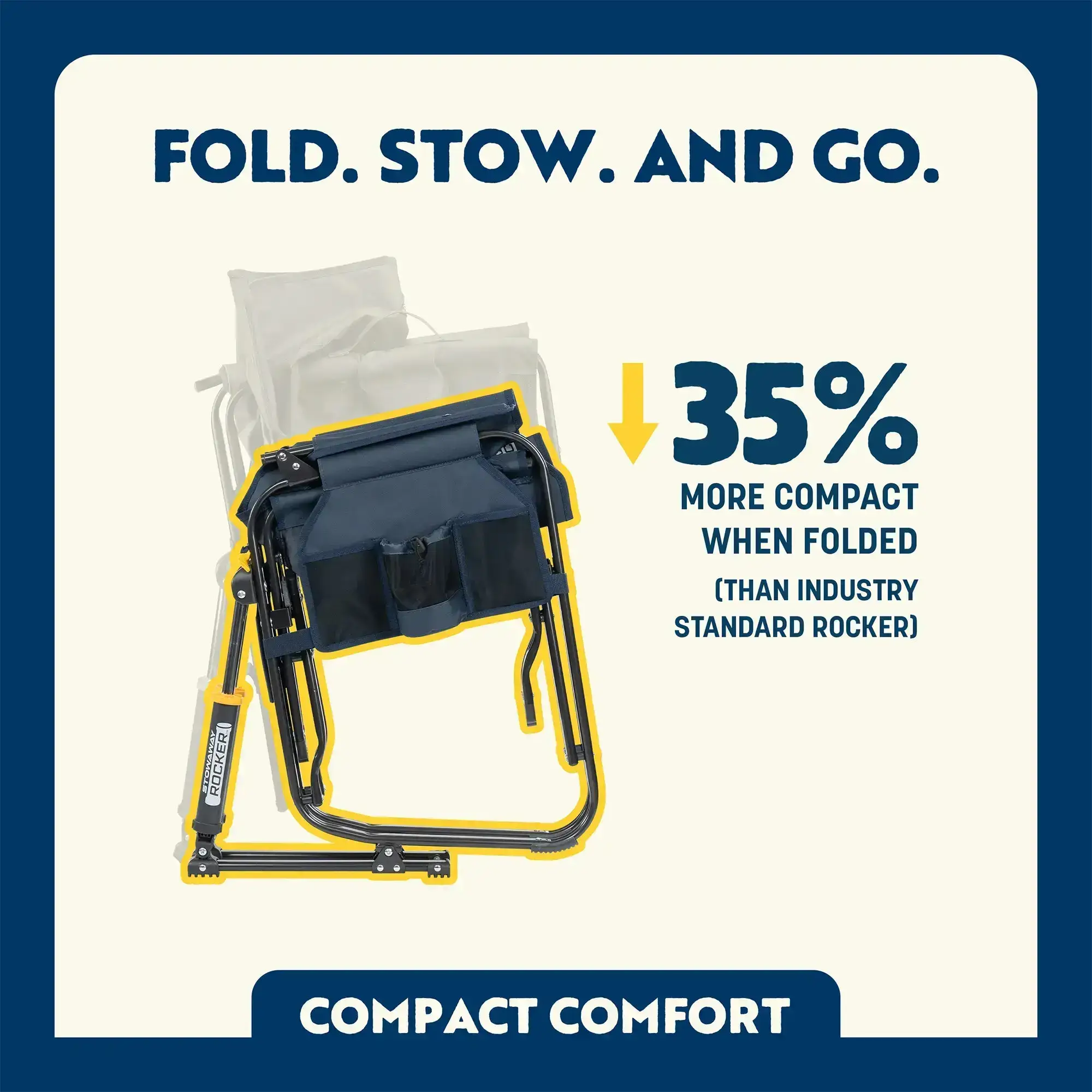 Outdoor Stowaway Rocker with Storage Pouch
