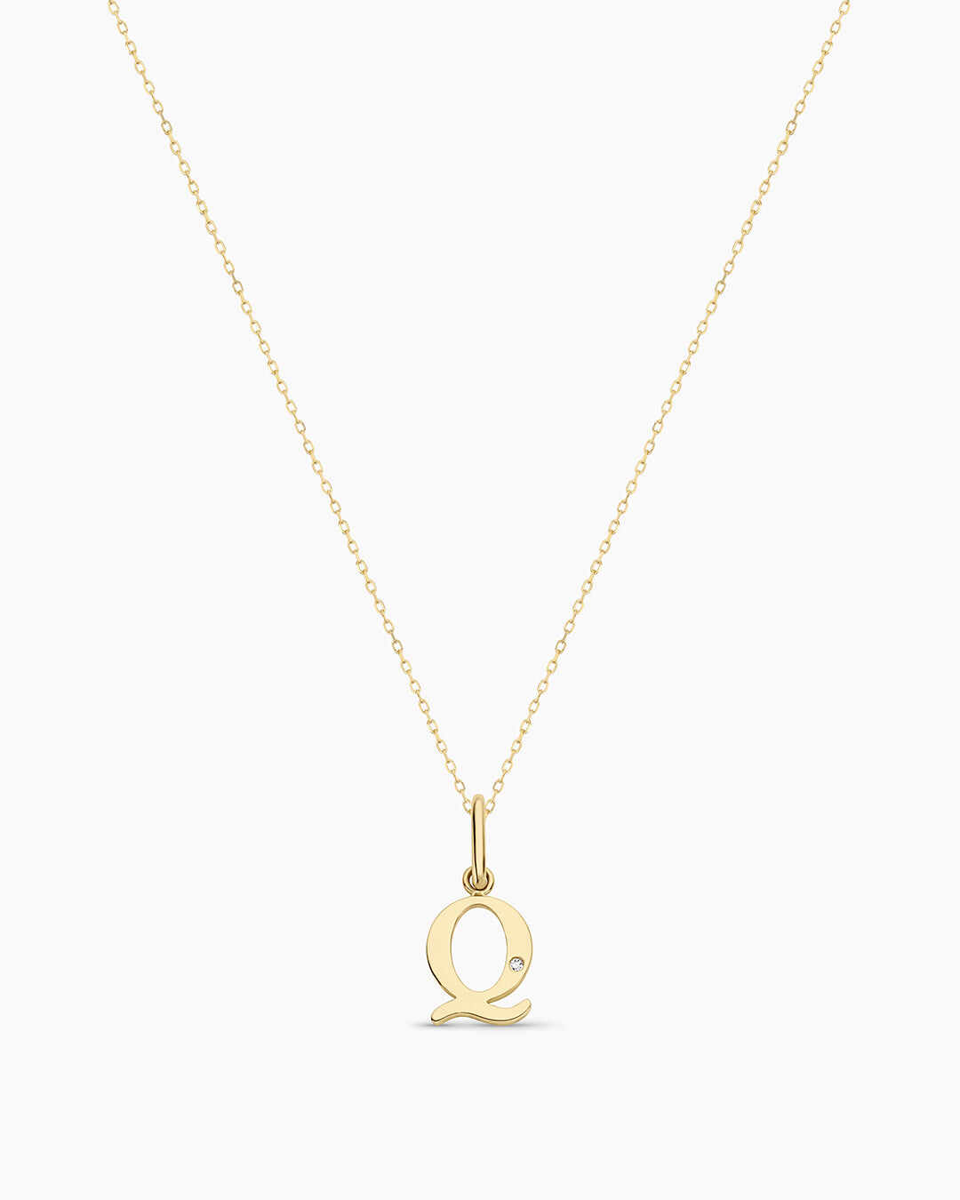 Diamond Vintage Alphabet Charm Necklace