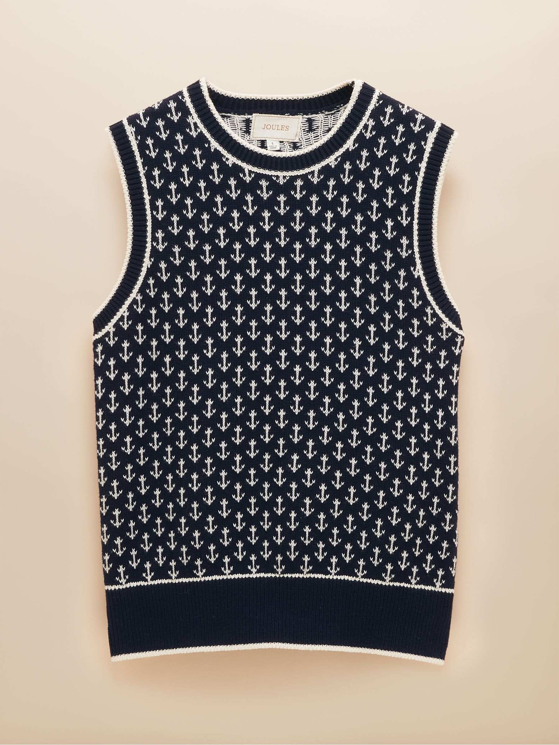 Marine Navy Anchor Cotton Knitted Vest