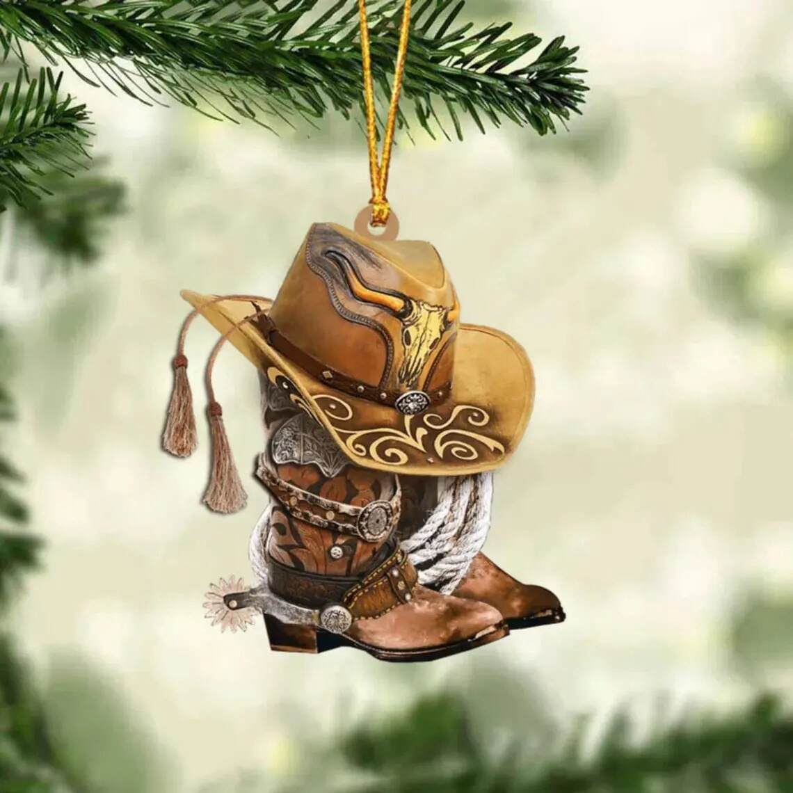 Cowboy Boots And Hat Ornament