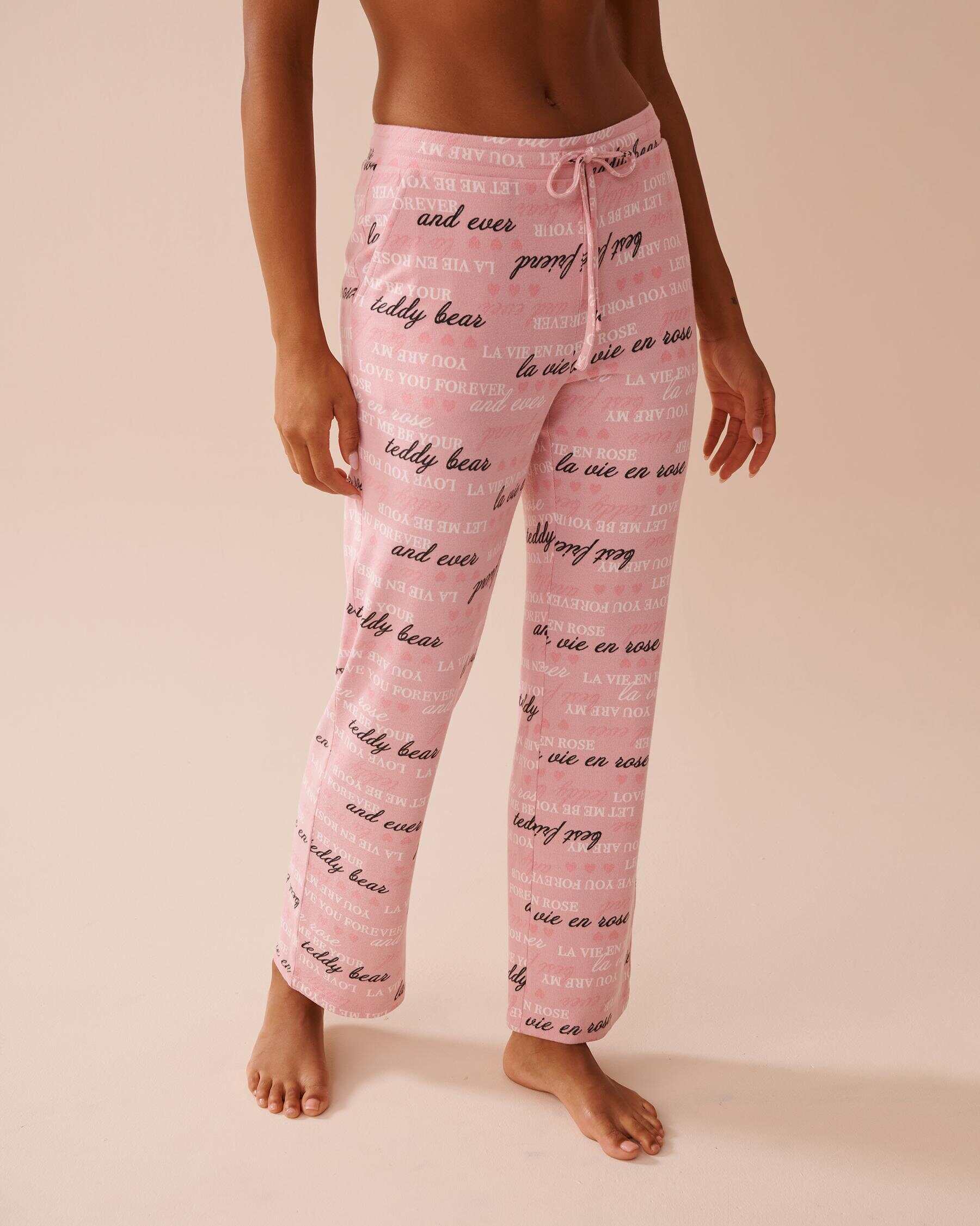 Heart and Letter Print Recycled Fibers Pajama Pants