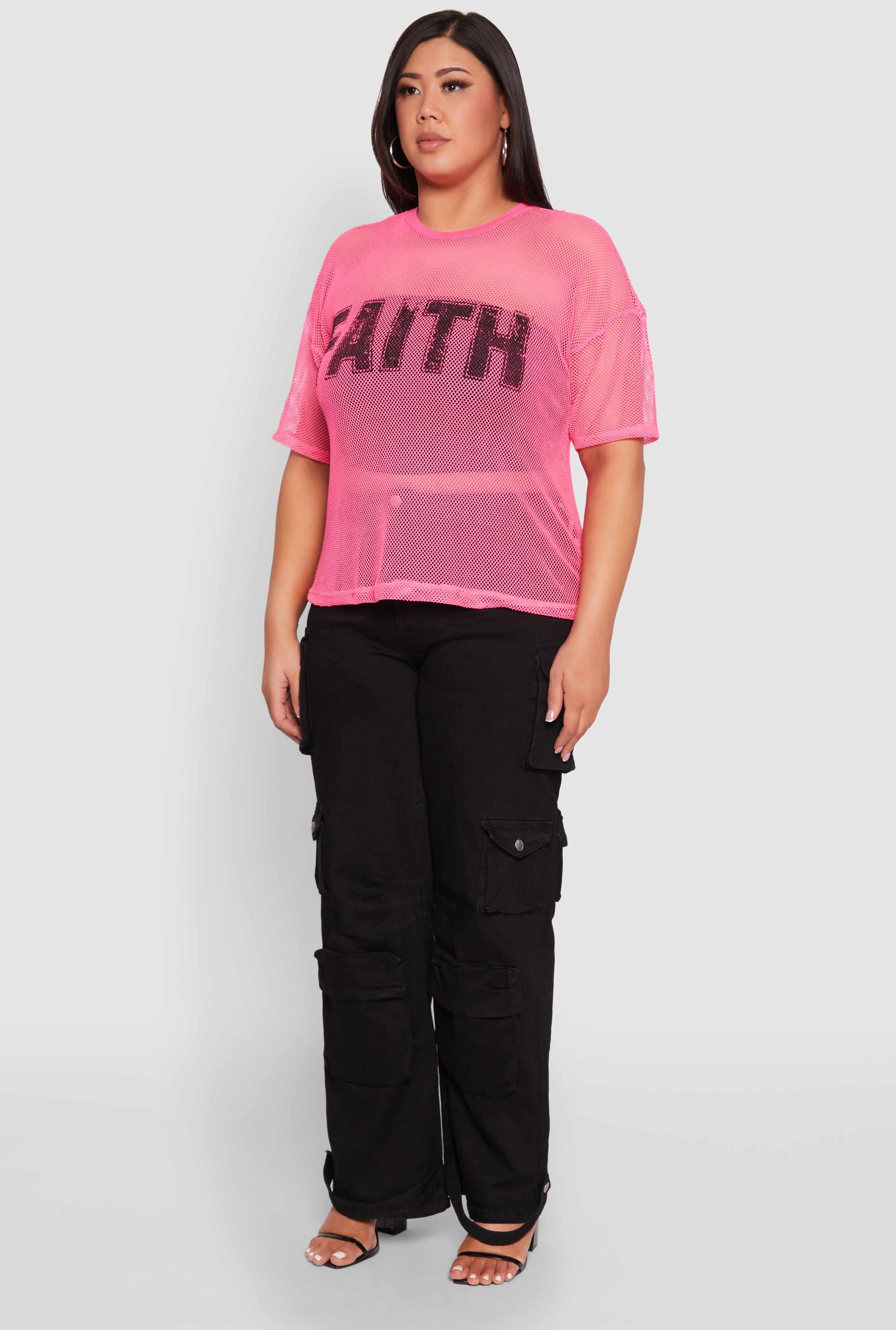 Plus Size Faith Fishnet Top