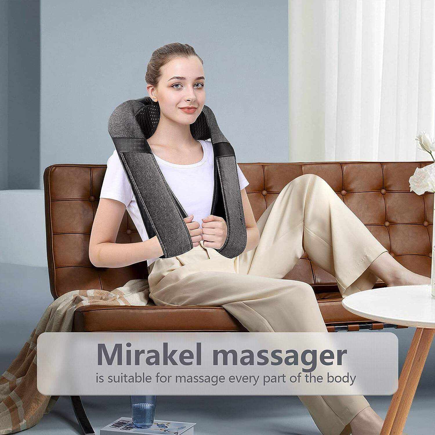 Back Massager, Shiatsu Neck Massager with Heat, Electric Shoulder Massager, Kneading Massage Pillow for Neck, Back, Shoulder, Foot, Leg, Muscle Pain Relief, Get Well Soon Presents - Christmas Gifts