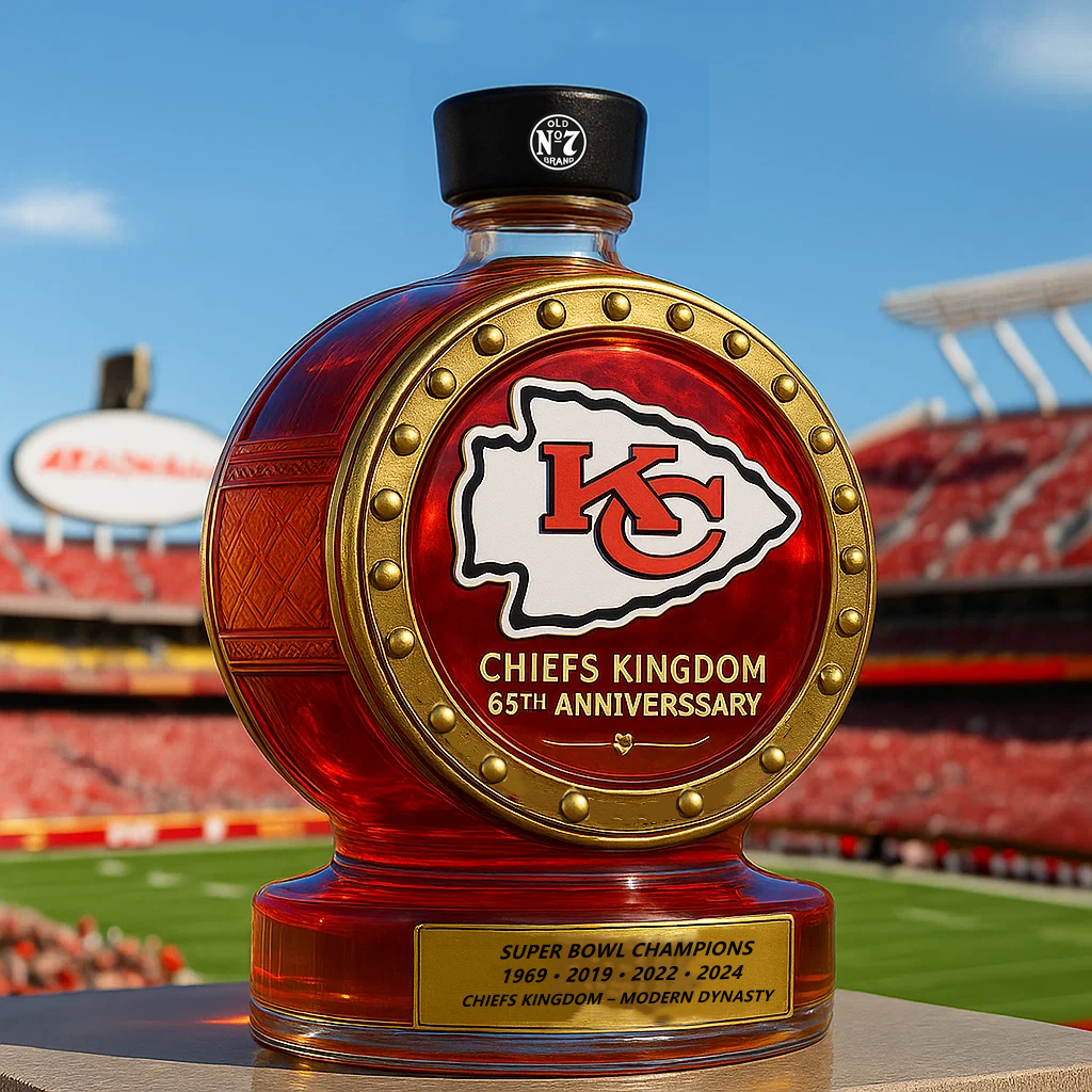 Kansas City Chiefs War Drum Whiskey Bottle