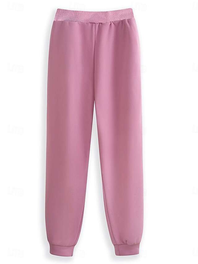 Women's Fleece Lined Sweatsuits Top and Pant Letter Warm Comfort Soft Home Daily Bed Fleece Warm Breathable Crew Neck Long Sleeve Pullover Pant Elastic Waist Fall Winter