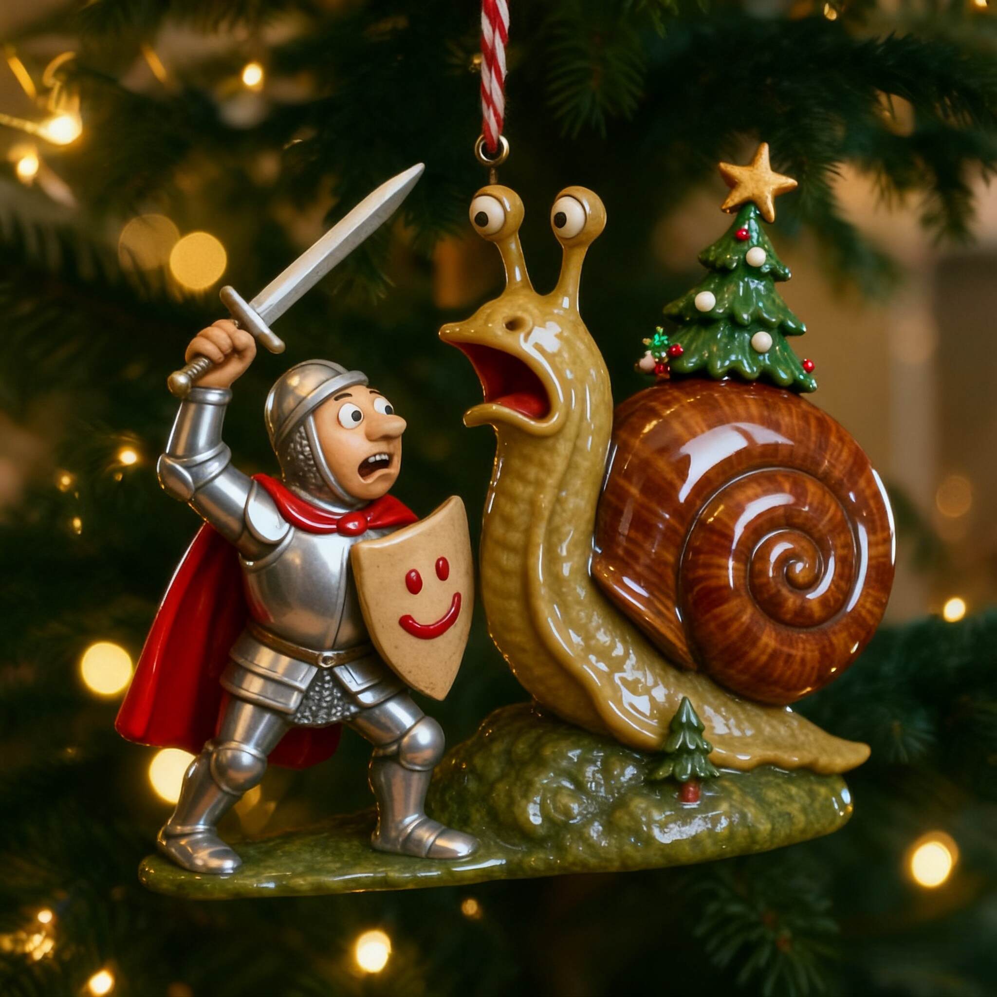 Medieval Snail Duel Ornament