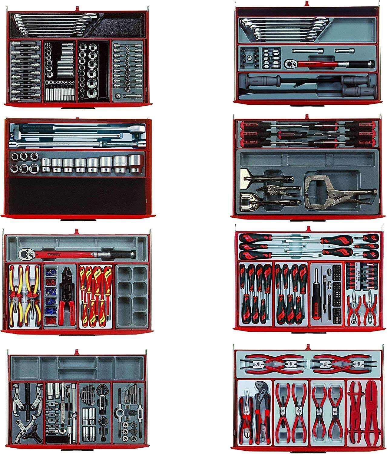 Tools 1001 Piece Mega Master Mixed Hand Tool Kit + 3 Toolbox Storage Cases - TCMM1001N, Silver