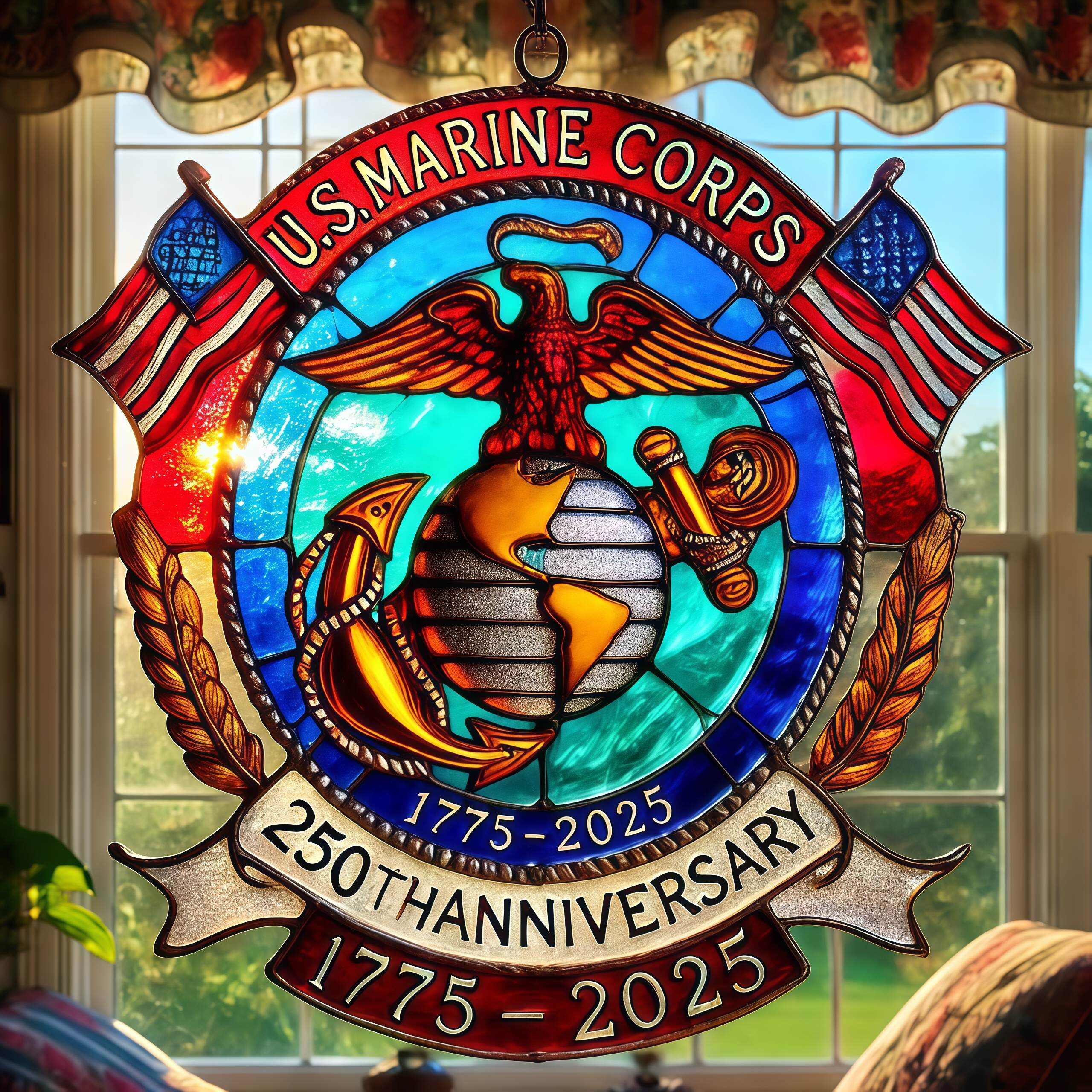 USMC 250th Anniversary Sun Catcher