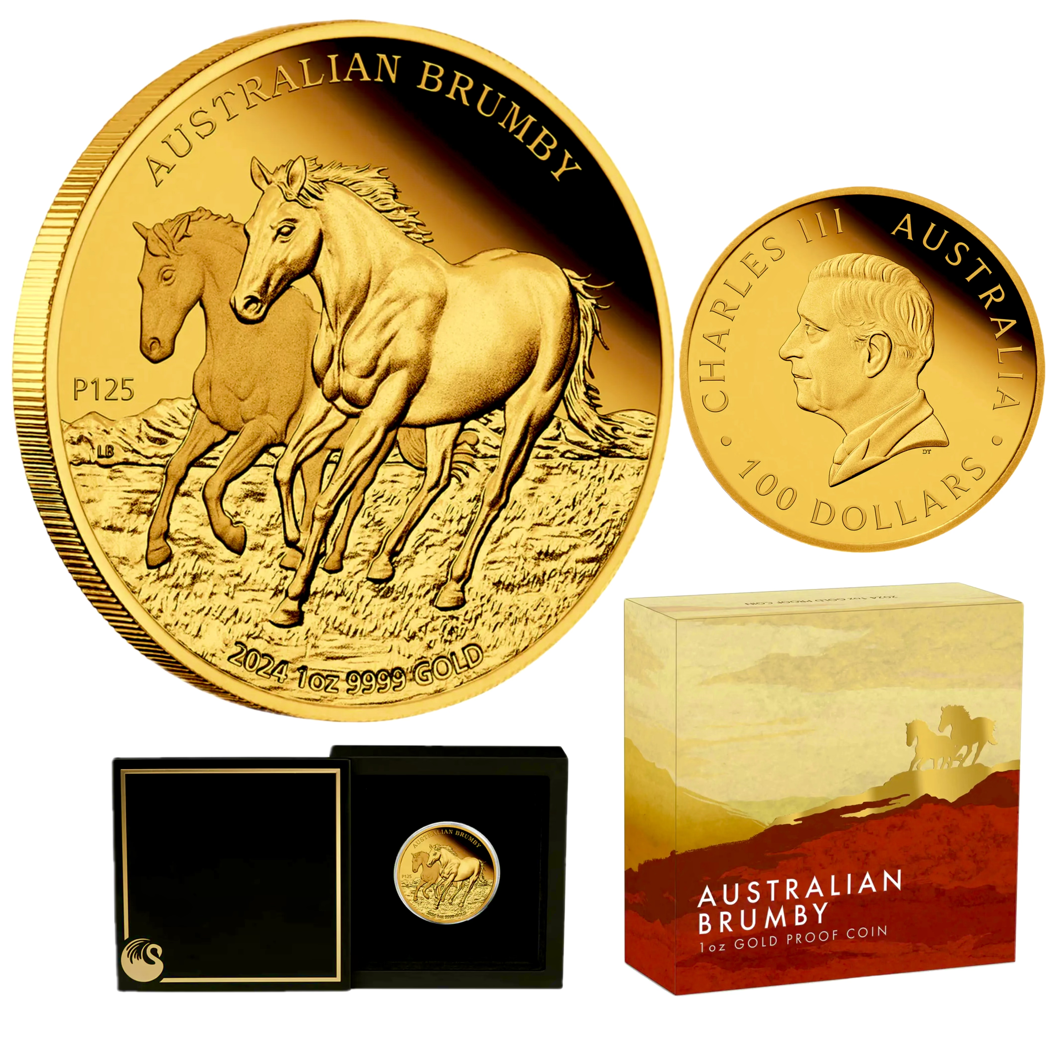Australian Brumby 2024 $100 1oz Gold Proof Coin