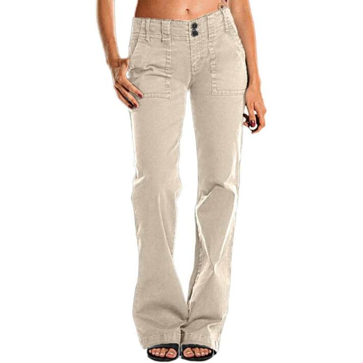⚡SPRING SALE⚡- Double Button Mid Waist Straight Leg Pants