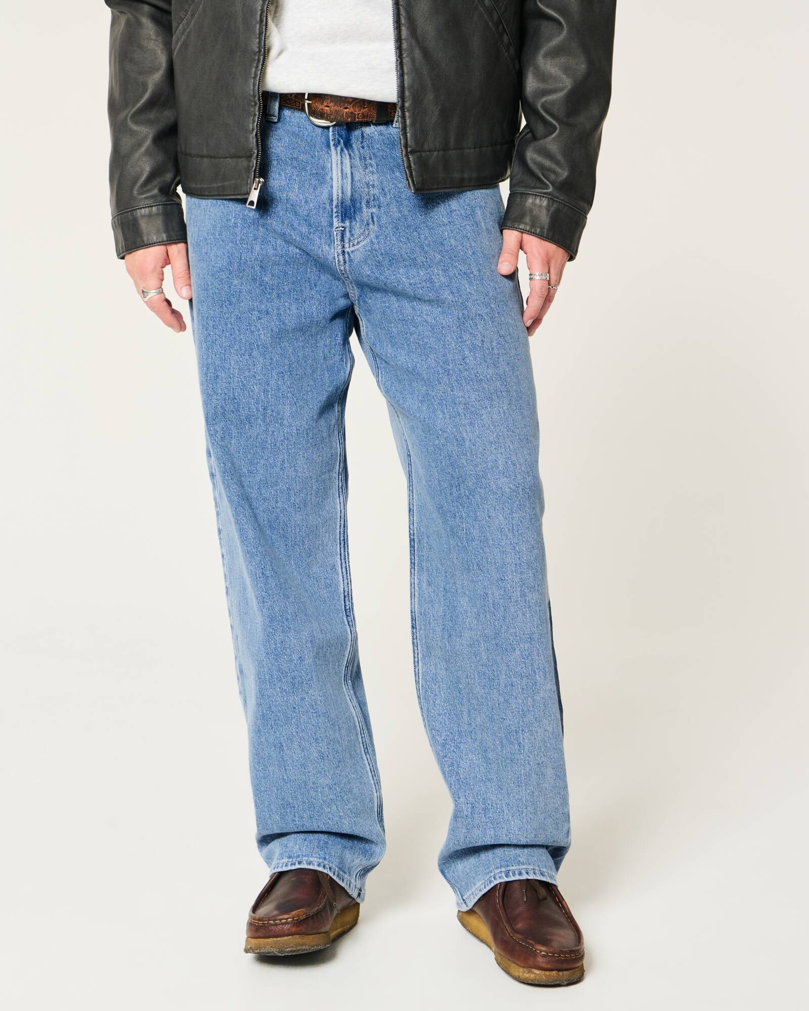 Railroad Stripe Baggy Painter Jeans