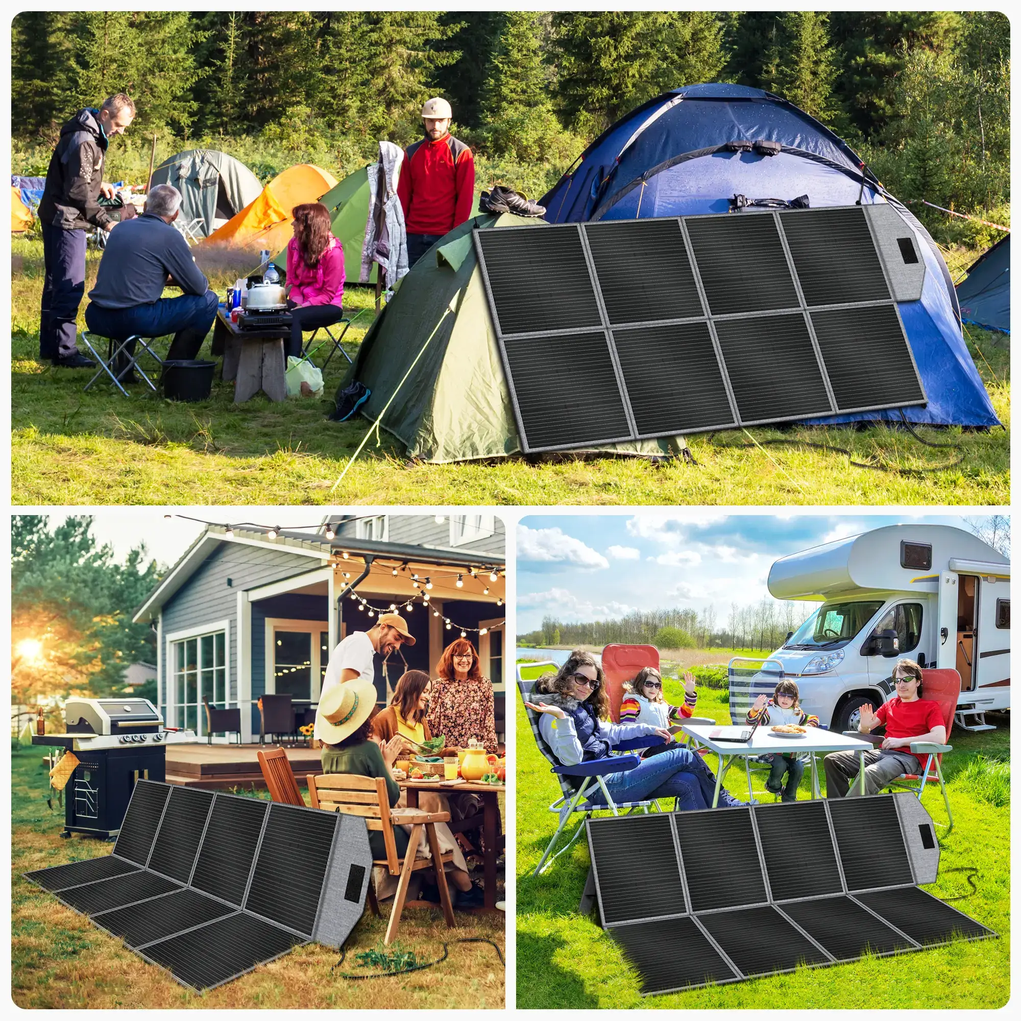 [Camping Essentials 2026/Camping Gear] CTOLITY SP400 400W Foldable Solar Panel 41V 10A for Outdoor Camping RV Power Station with 8F Bracket & 22% High Efficiency Charge power station fast Free Energy